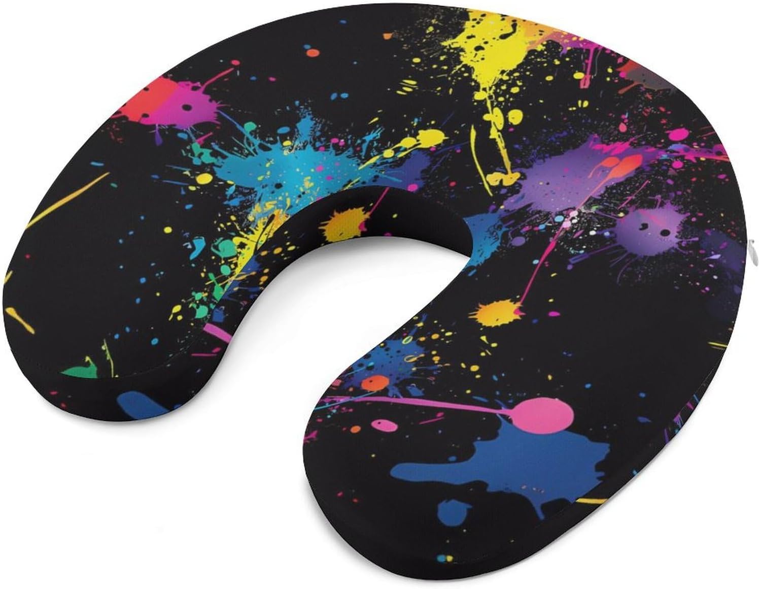 Splash Art Splatter Colours Funny Travel Pillow U Shaped Memory Foam Neck Pillows Portable for Flight Car Home Office