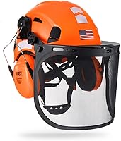 GREEN DEVIL Mervex Forestry Chainsaw Helmet: 3-in-1 Safety Hard Hat with Mesh Visor, Earmuffs & ANSI Z89.1 Certification