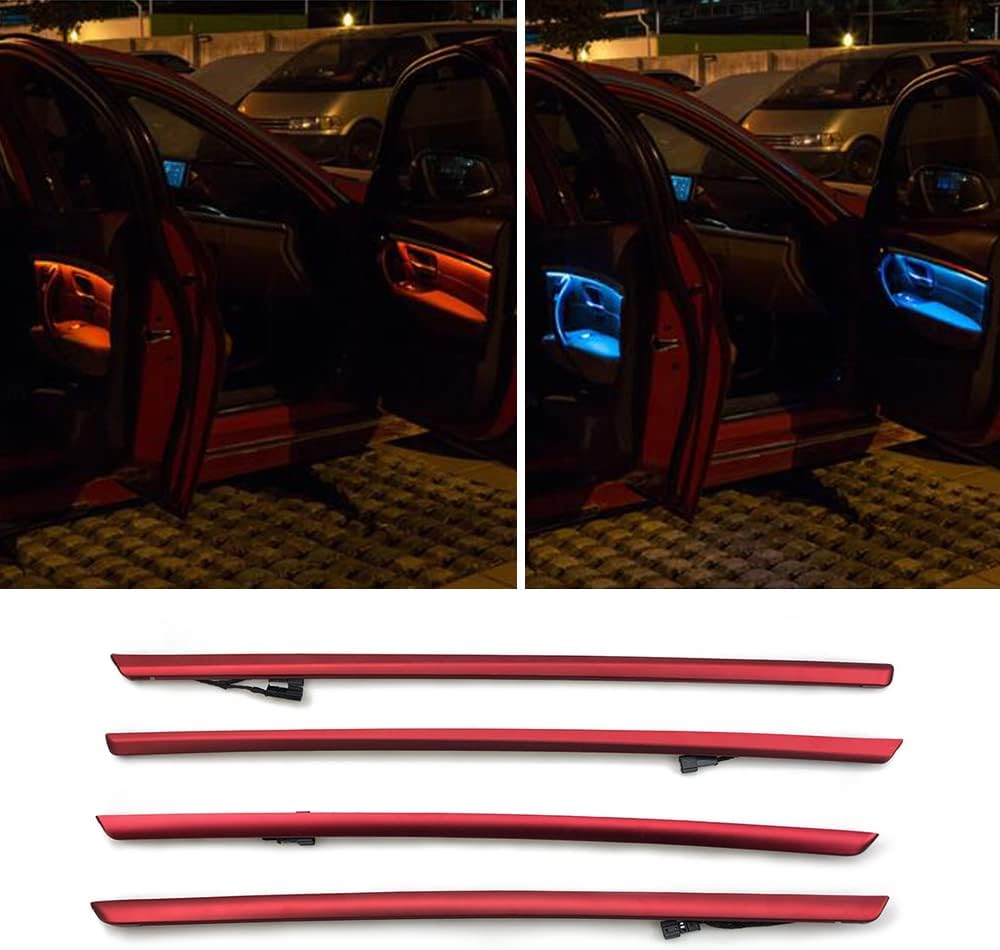 Car Interior Door LED Lighting Ambient Light Trim Strip Accessories for BMW 3 Series F30 F31 320i 328i 330i 335i 340i Door Two-Color Atmosphere Lamp Replacement Cover (Red)