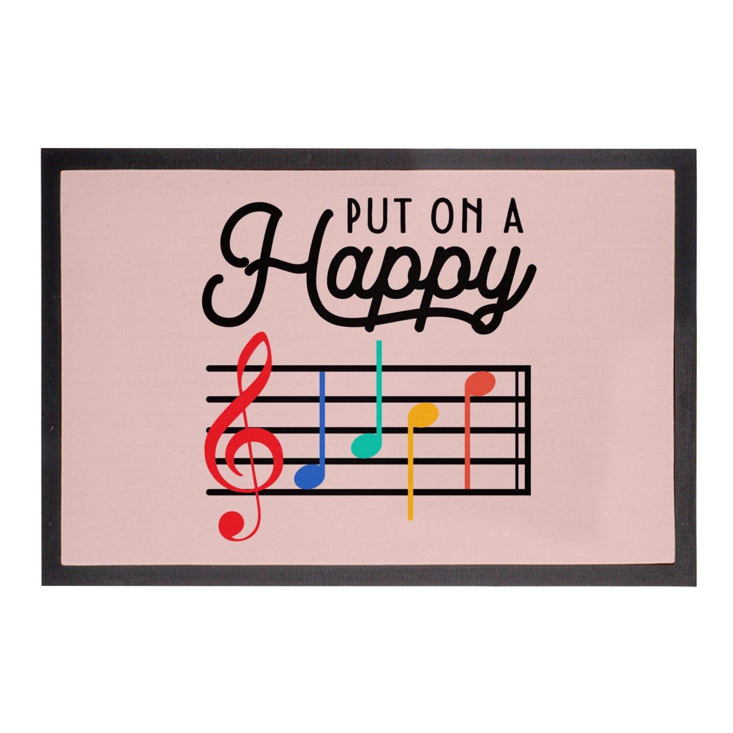 Paillasson rose musique Put on a Happy Face pour un accueil souriant