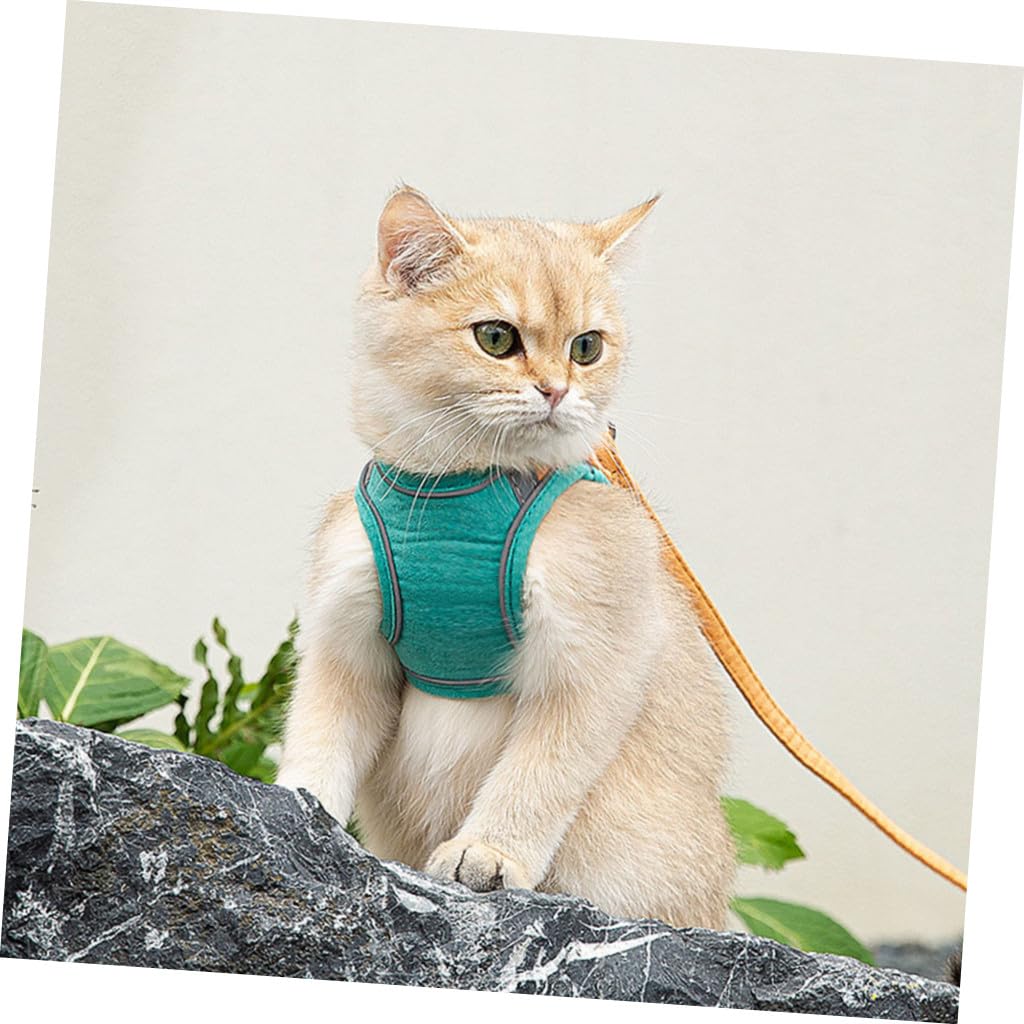 POPETPOP 2sätze Einstellbares Katzenharness Mit Reflektierendes Atmungsaktives Geschirr Für Katzen Und Kätzchen Für Sicheres Gassigehen Und Outdoor-aktivitäten