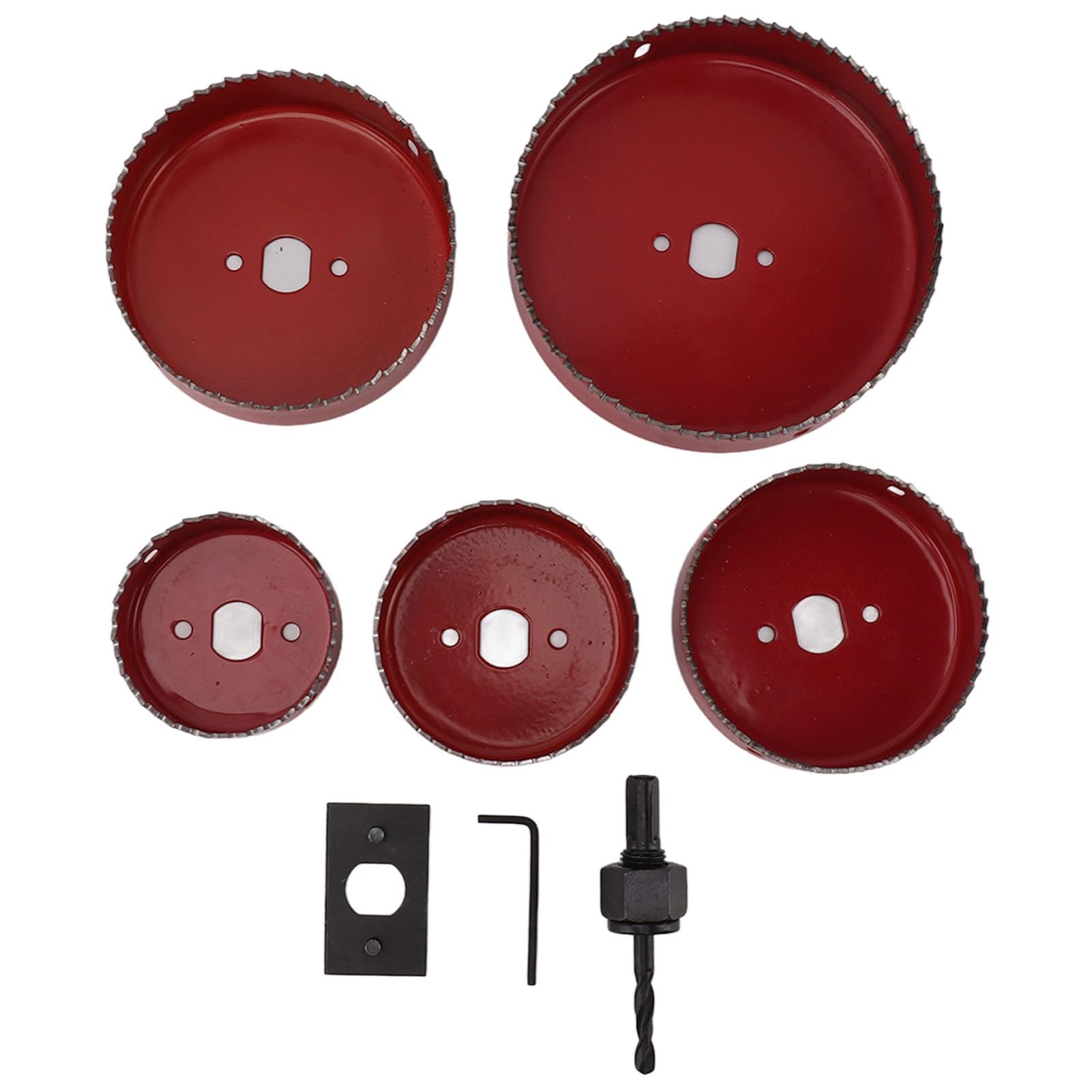 Set di 8 a tazza con punta centrale in lega, apri foro in acciaio ad alta velocità per legno, metallo e plastica, incluso box di conservazione per lavori di falegnameria fai