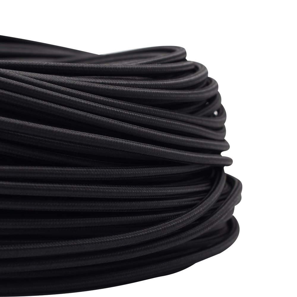 9000/2075/MA - CAVO ELETTRICO INTRECCIATO SETA FLESSIBILE IN TESSUTO Marrone 2x0 75.1.71.35.gp.24321