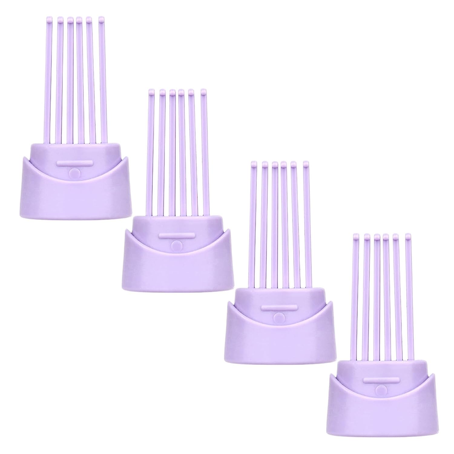 Kisangel 4pcs Portable Hair Brush Cleaner Tool with Abs Material and Comfortable Brushing Experience for Salon and Travel Use, Mini Purple Hair Brush Rake Cleaner for Women