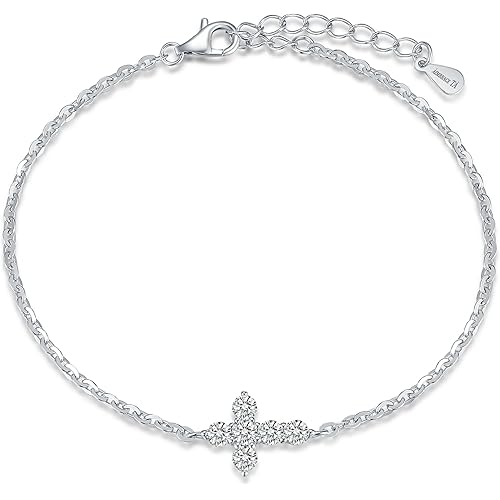 Gift-Ready Packaging Moissanite 925 Sterling Silver Adjustable Charm Link Women's Bracelet with Bonus Presents — Birthday for Daughter, Anniversary for Wife, Valentine’s Day for Girlfriend & Mother’s Day for Her