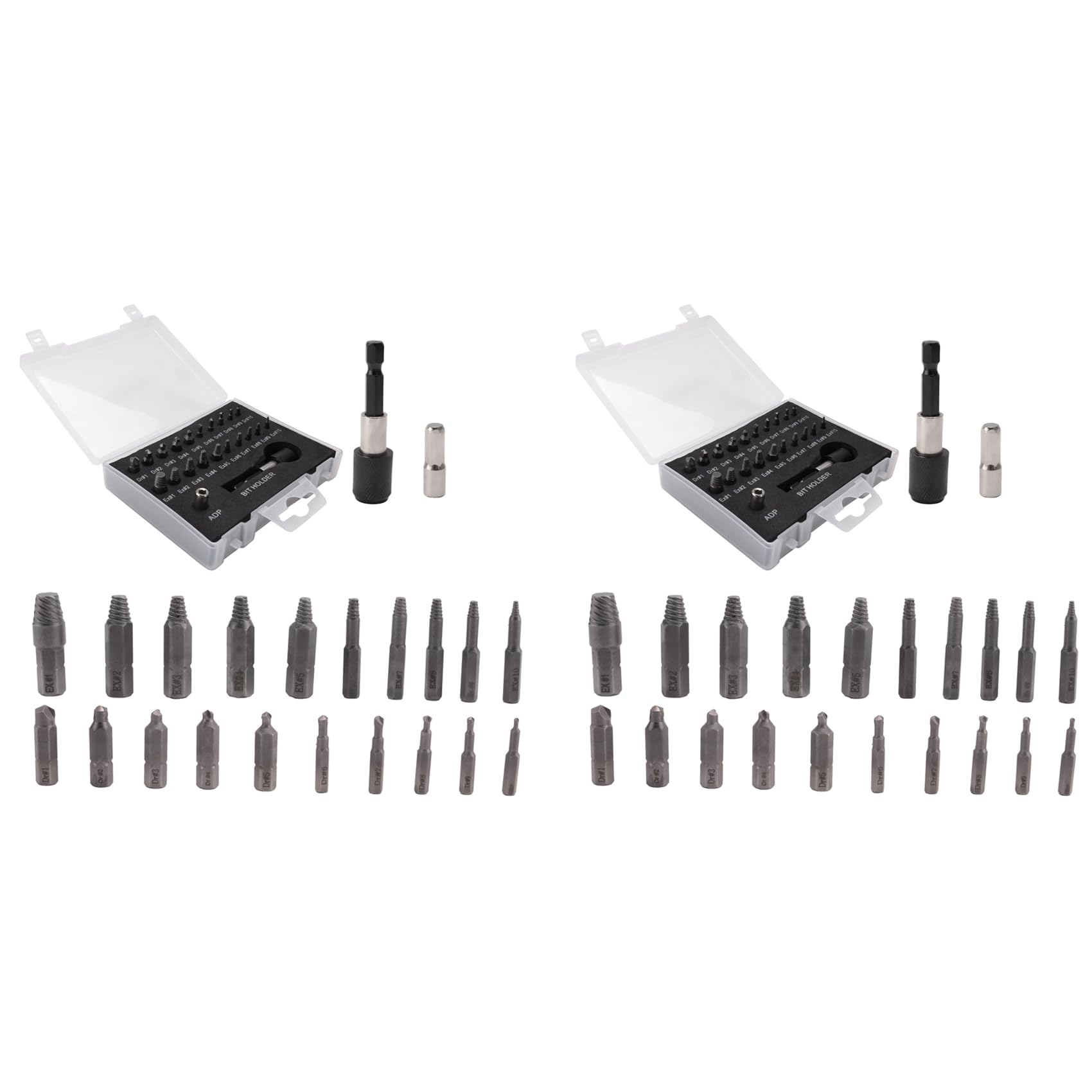 Jnchdghwa Damaged Extractor Set,44 PCS Stripped Extractor Kit, HSS Broken Remover Set with Bit & Socket Adapter