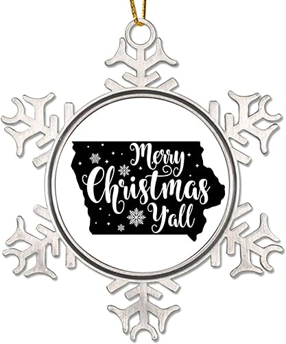 Miniatura 9 de Florida Christmas Ornaments for Tree American State USA States Metal Snowflake Xmas Ornaments Merry Christmas YAll Christmas Decorations to Friends