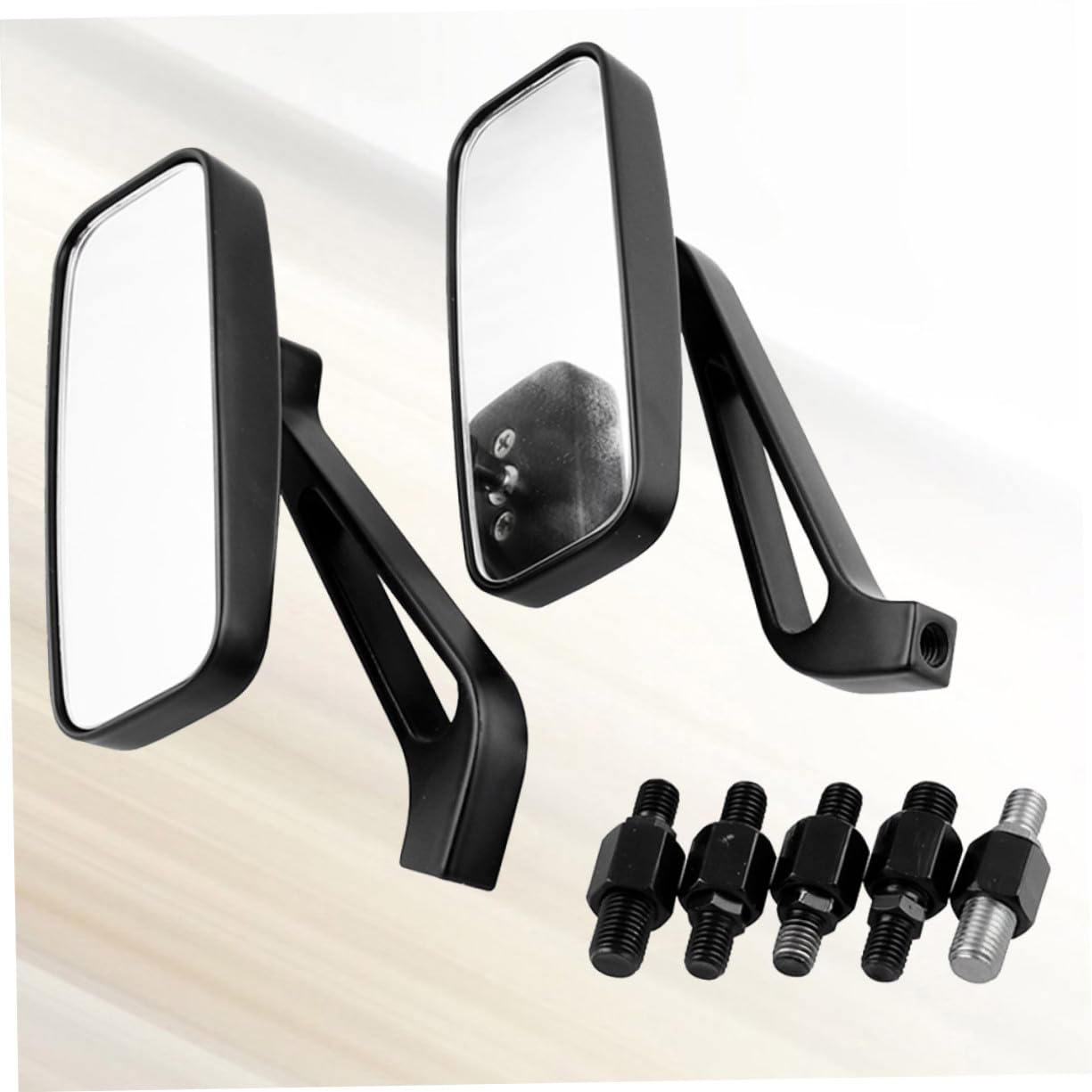 Specchietto Retrovisore Moto Manubrio 1 Paio Metallo Nero