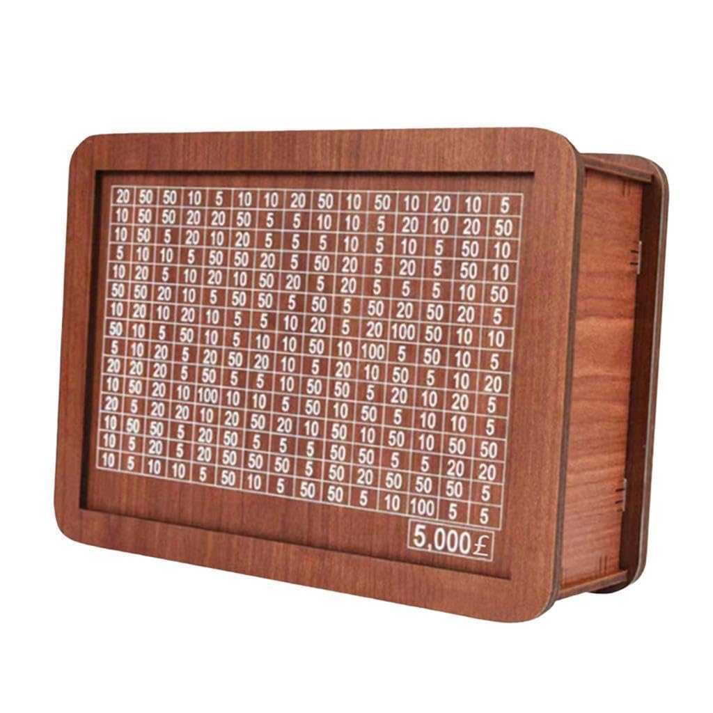 QIXCXAZ Wooden Money Counting Bank With Counter Inviting Savings Tool Helping Children Understand Financial Responsibility Early Handmade Piggy Bank With, 5000 pound, 20x14.5x7.6cm