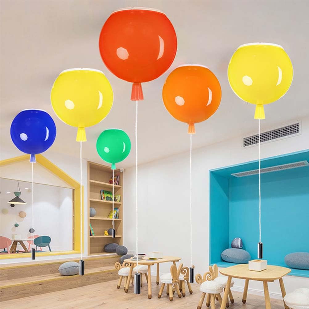 AoLa Balonowa lampa sufitowa do pokoju dziecięcego, Kolorowa lampa sufitowa balon z włącznikiem w pokoju chłopca, dziewczynki Dekoracyjny żyrandol z akrylowym abażurem lampa balonowa,Red,25CM