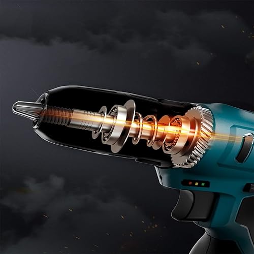 Miniatura 7 de Kit de taladrocontrolador inalámbrico de 16.8V, 25N.m, cargador rápido de 1 hora y 2 baterías de iones de litio de 2.0 Ah, taladro de martillo con