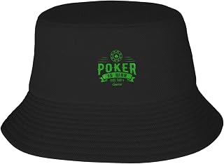 Poker-Bucket-Hat, Fishing Hat Beach Sun Hats Cotton Summer Bucket Hats for Women Men Black, Black, One Size