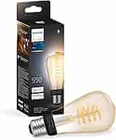 新品２個 エジソン PHILIPS Hue LED電球 E26 7W PHFL64 Philips Hue フィラメント ホワイトグラデーション E26