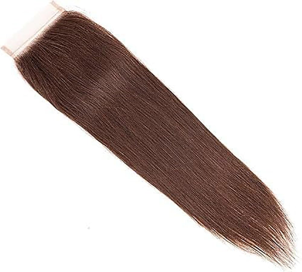 Human Hair Bundles #4 Chocolate Brown Straight 4x4 Lace Closure Bündel Echthaar pour Les Human Hair Extensions Echthaar Tressen Double Weft Remy Hair 28 Inch