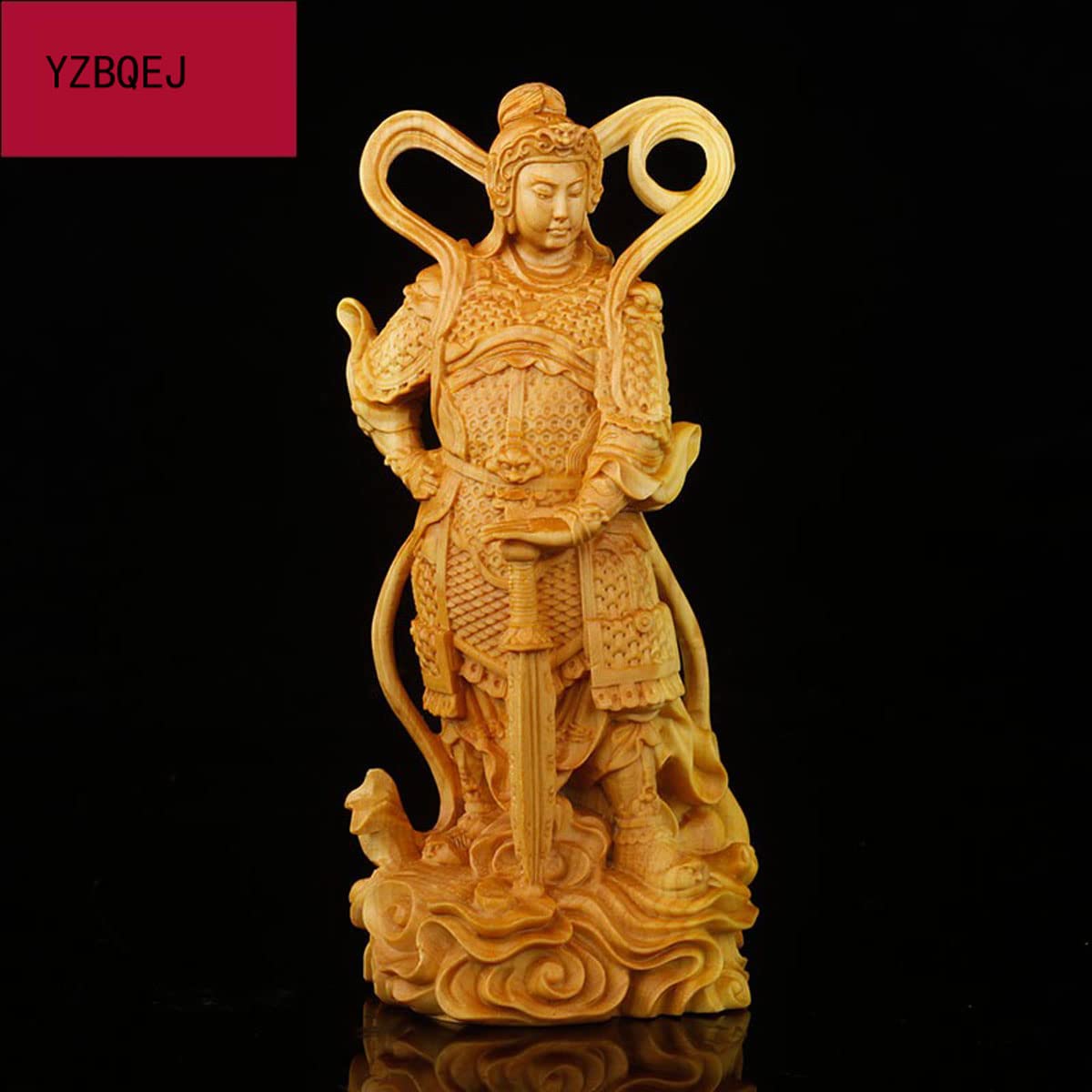 Amazon｜韋駄天立像 ツゲ製高級木彫り 美術品 菩薩像 木彫り 仏像