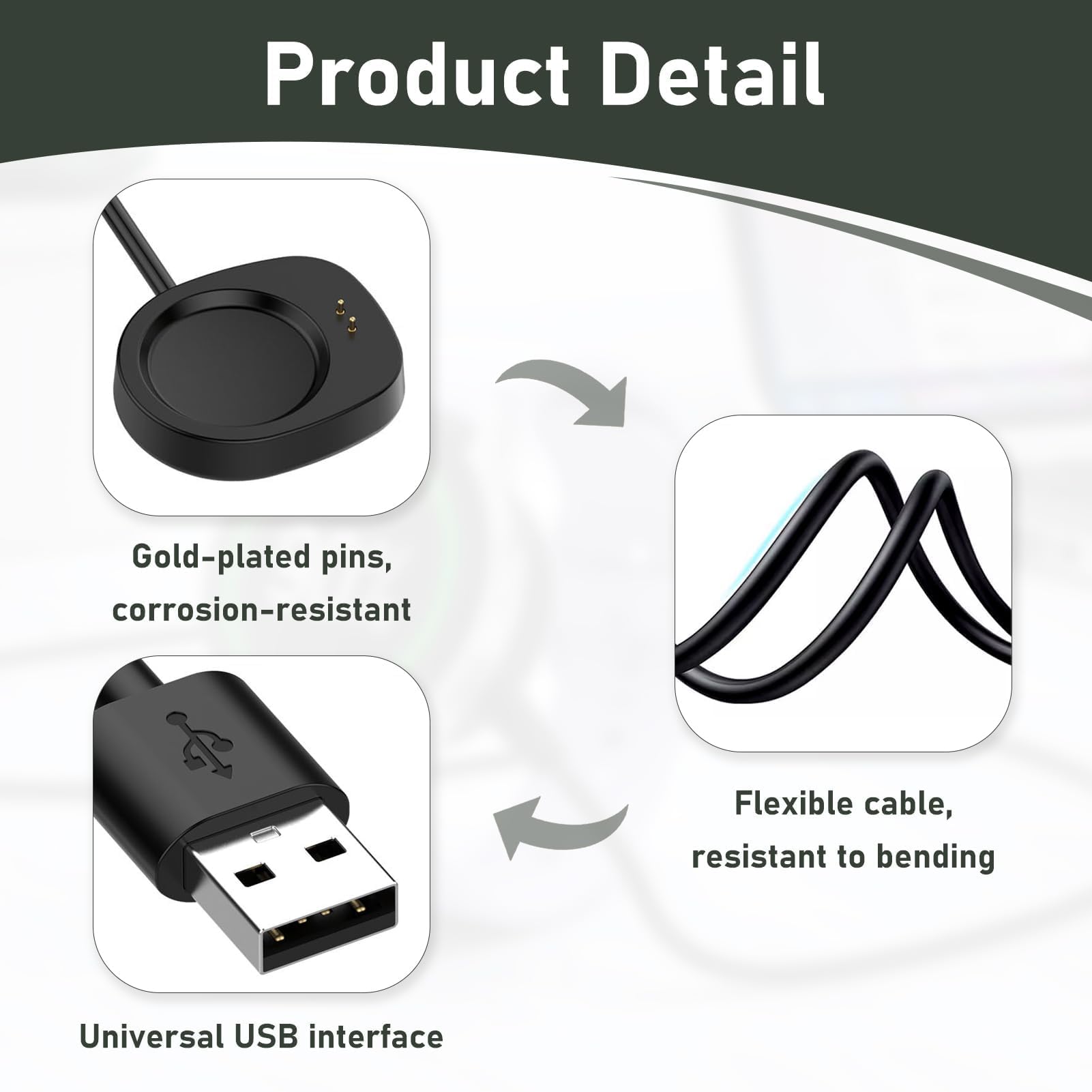 Cavo Di Ricarica USB Compatibile Amazfit Nexo Global (AC1817) - 1 Metro