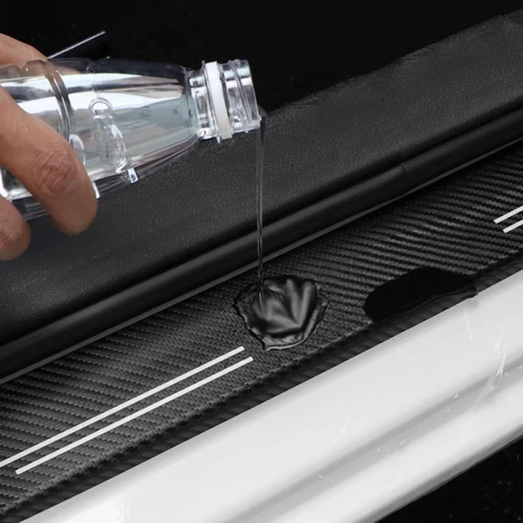 4 Stuks Koolstofvezel Auto Dorpels Protector,voor Mitsubishi Space Star Auto Kick Platen Antislip Anti Kras Styling Stickers Auto Accessoires