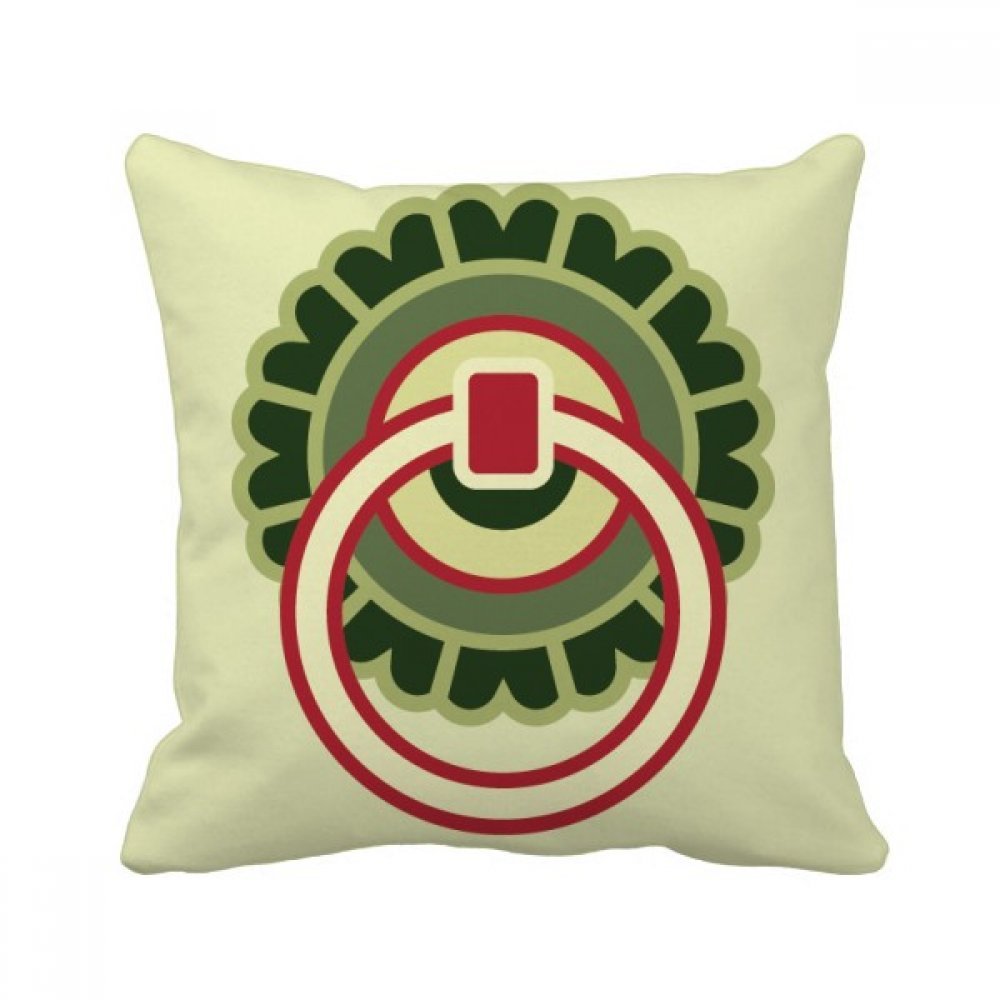 Coussin motif carré chine haut de gamme décor de cuivre multicolore 40x40