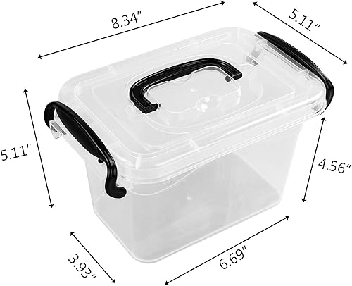 Miniatura 2 de Contenedores de plástico transparente con tapas, 6 paquetes, mini contenedores de plástico con pestillo, 1.5 L