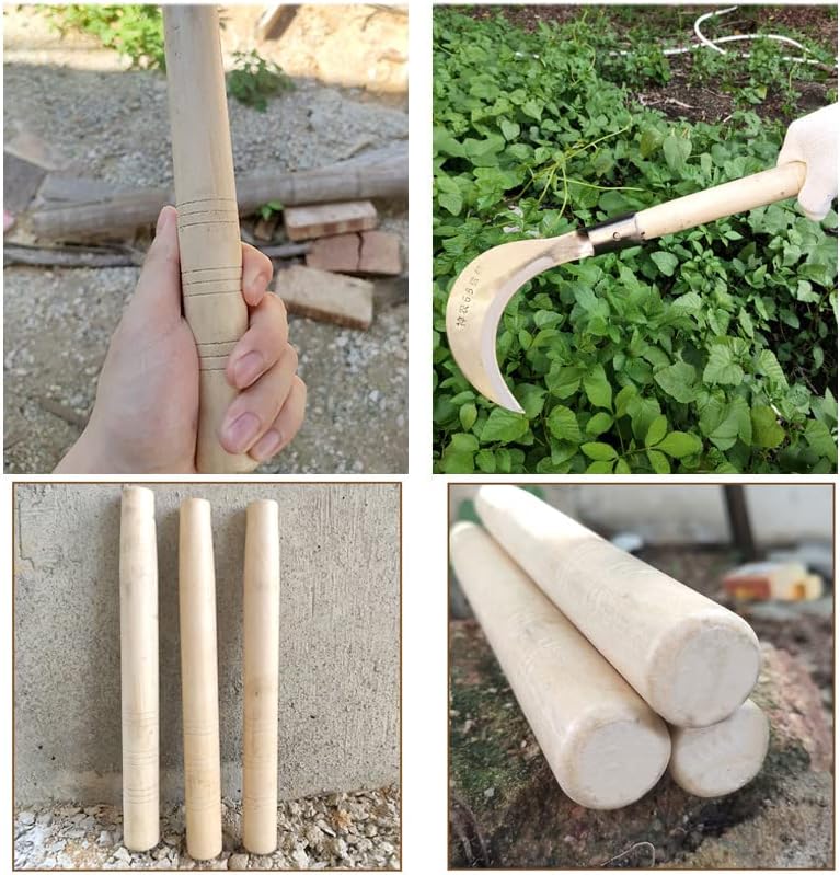 Miniatura 5 de Paquete de 3 martillos de trineo de 12 pulgadas de repuesto para mango de madera con agarre de hacha, hoz de acero, hoz, palas de madera dura, para