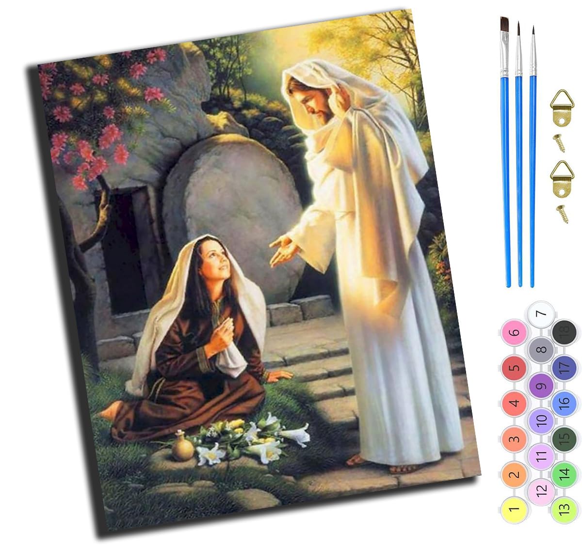 XIAOYOUQIAN The Gospel of Jesus,Paint by Numbers Kit for Adults Kids,DIY Acrylic Oil Painting Kits for Wall Art Decor Gifts,40X50Cm，-Frameless