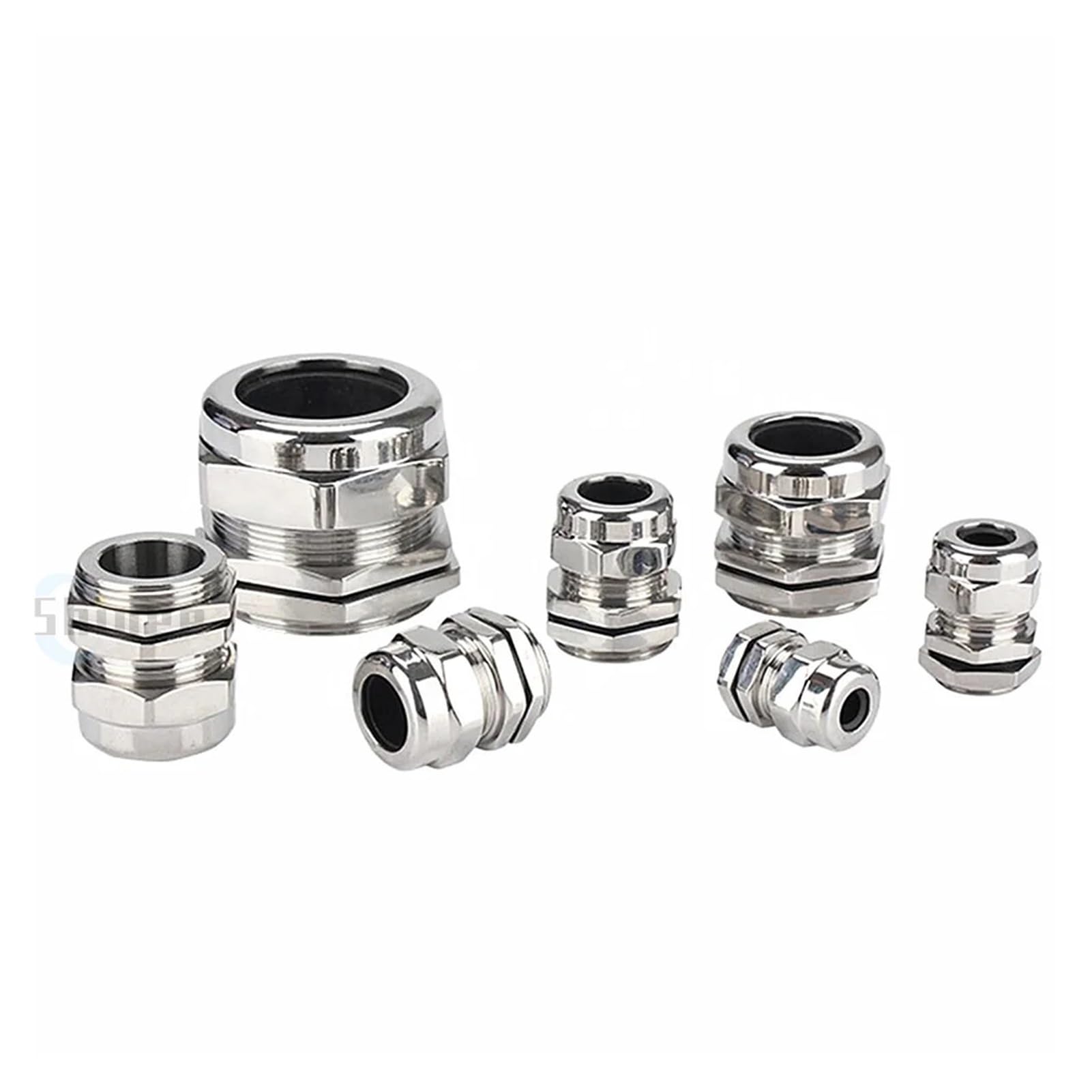 10 piezas de latón niquelado Metal IP68 prensaestopas Cable impermeables for 3-44,0mm M PG(M22x1.5 fit 10-14.0mm)