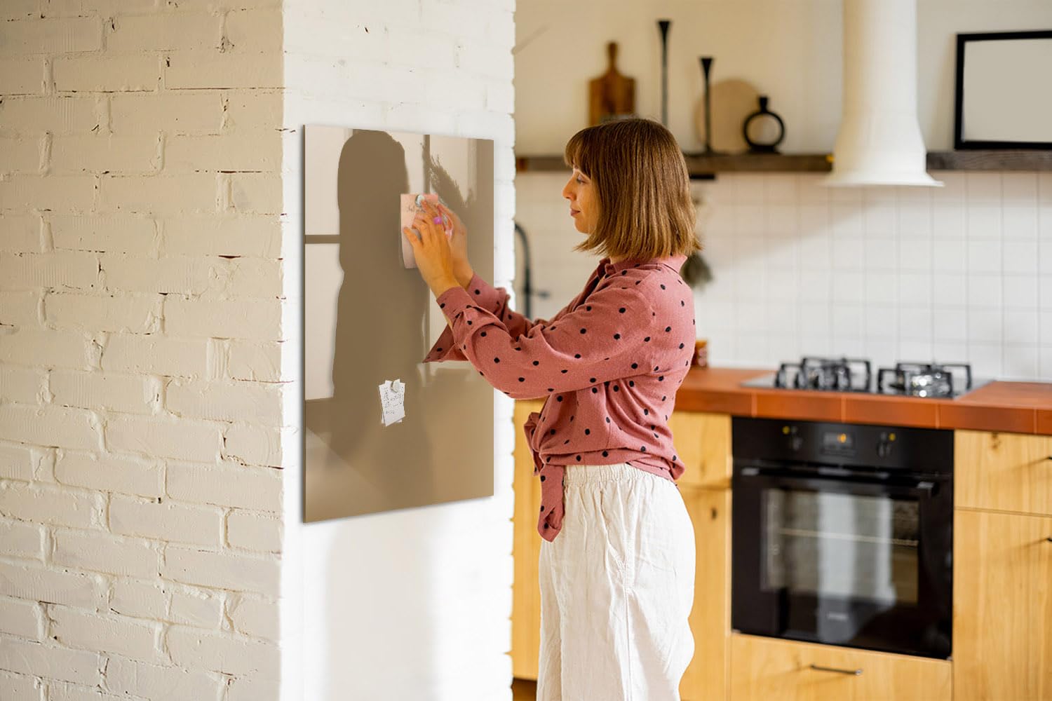 Magnettafel für Schule Gastronomie und Büro 60x90 Dunkelbeige Farbe | Pinnwand | Glas | Memo | Organizer | Planer | Sicherheitsglas | Paneel | Infoboard | Wochenplaner | Terminkalender