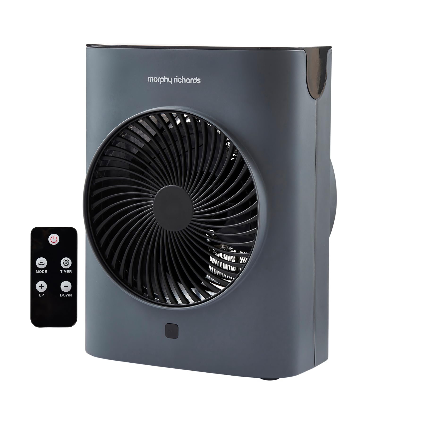 Morphy Richards HeatFlux 2kw Upright Fan Heater, Remote Control, 20m2, Anti-Freeze, Adjustable Thermostat, Timer, Touch LED Display, Low Noise, Auto Switch Off, Overheat Protection, Grey, 825201
