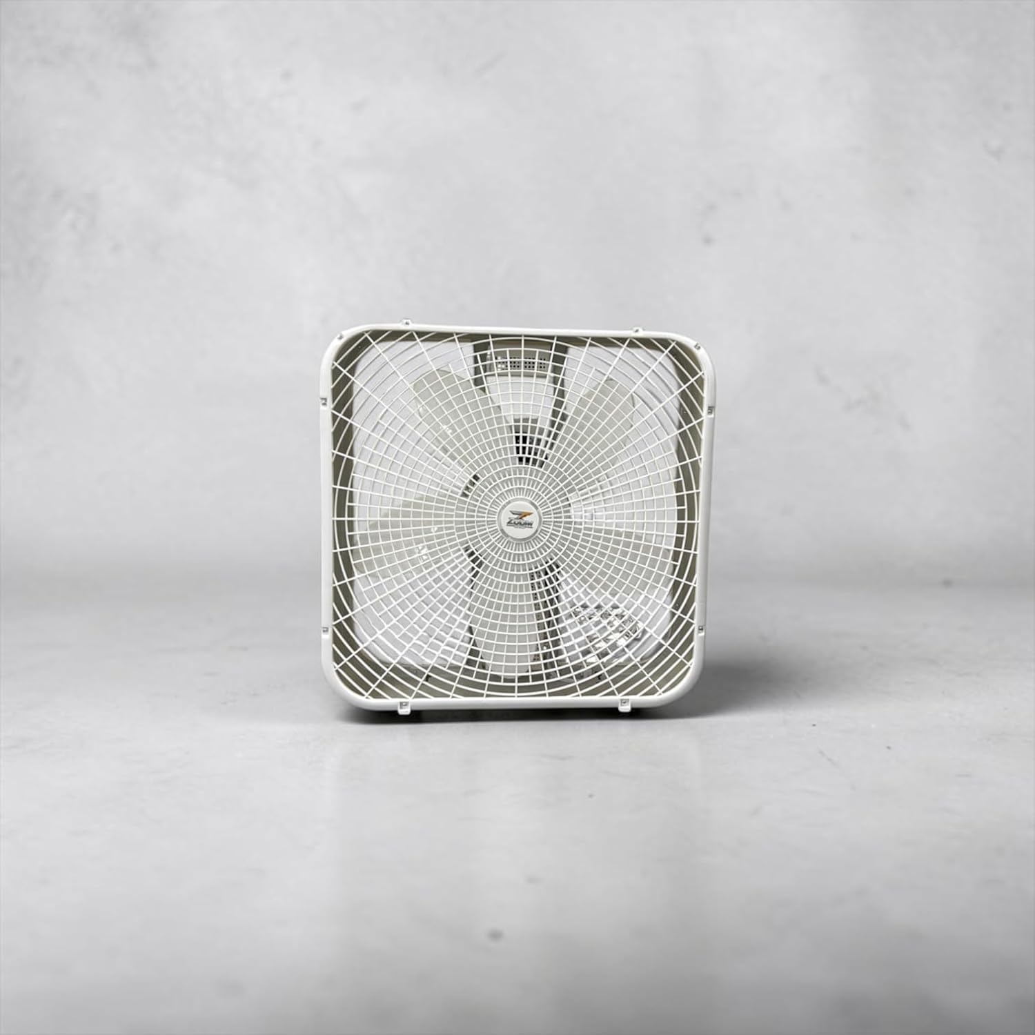 ZOOM 20 Inch White Box Fan, 3 Speeds Setting, Quiet, Fuse Plug, Easy Carry Handle, Full Force Fresh Air into the room, Garage, Kitchen, Dorm, Bedroom, Gym, Livingroom