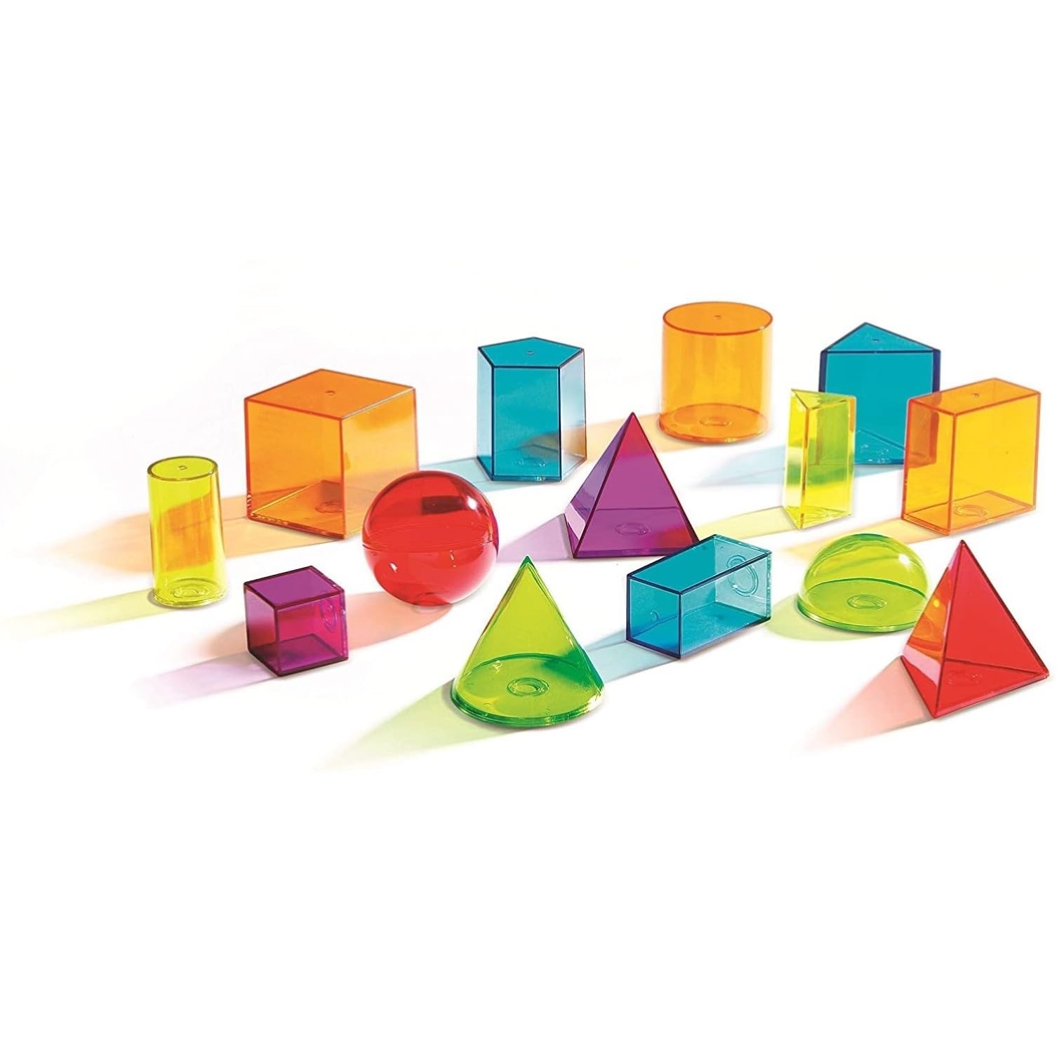 Learning Resources View-Thru(R) Geometric Solids Transparent 3D Shapes LER 4331