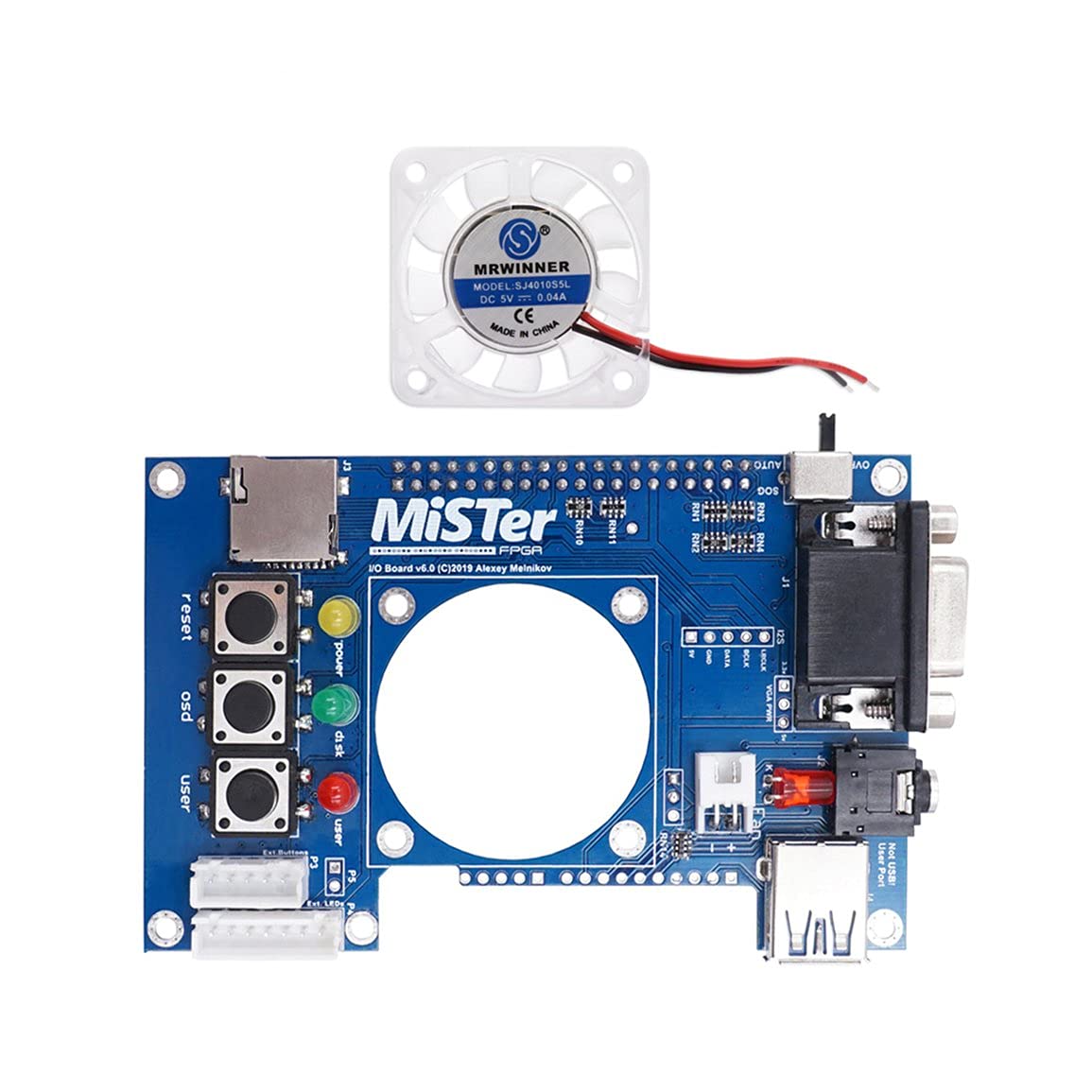 Manual Welding Mister Usb Hub V2.1 Board For Mister Fpga 7 Usb Ports Io Board For Terasic De10-Nano Accessories(Mister Io Board)