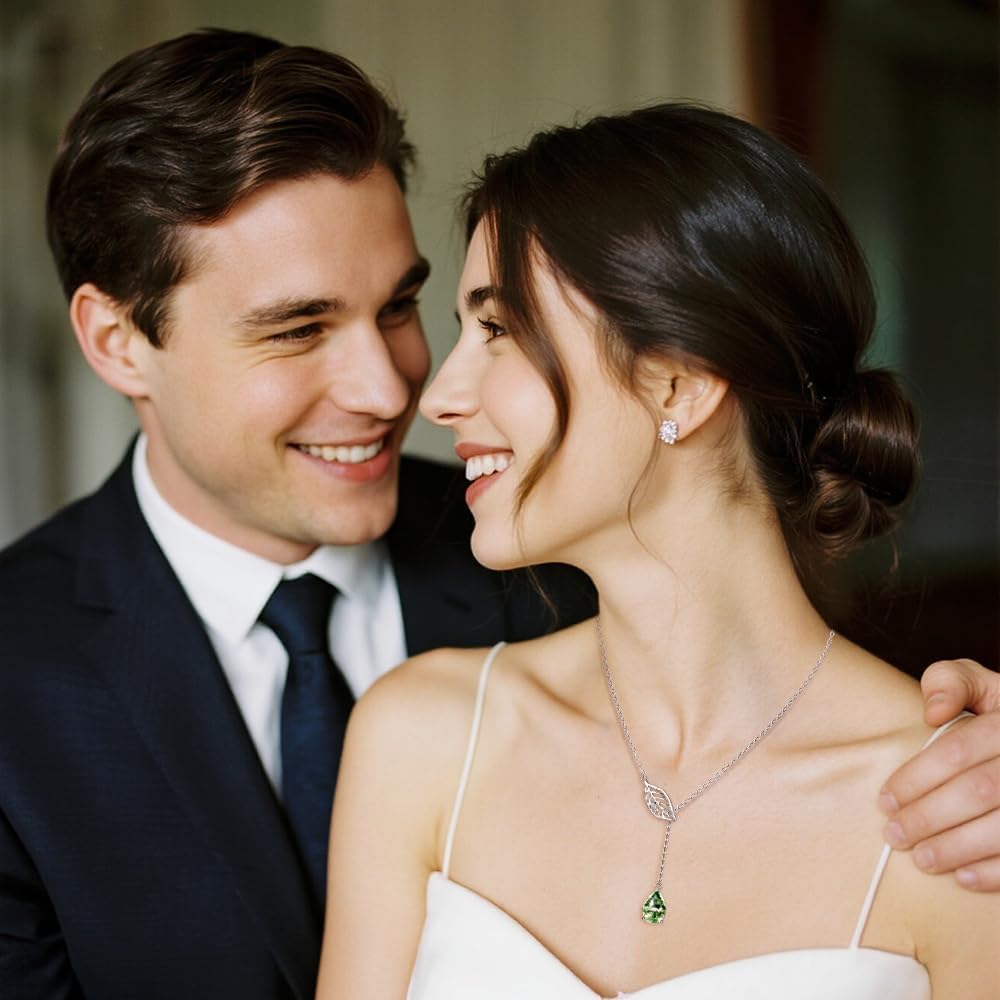 Leaf Necklaces for Women Y Lariat Moss Agate Necklace Sterling Silver Leaf Pendant Moss Agate Chain Drop Trendy Jewelry Gifts - Image 6