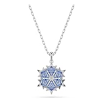 Swarovski Magic Collana Pendente, Gioiello Versatile con Zirconia Grigio-Blu, Forma a Fiocco di Neve, Chiusura a Moschettone, Placcatura in Tonalità Rodio, 38-43 cm, 1,9 x 1,3 cm