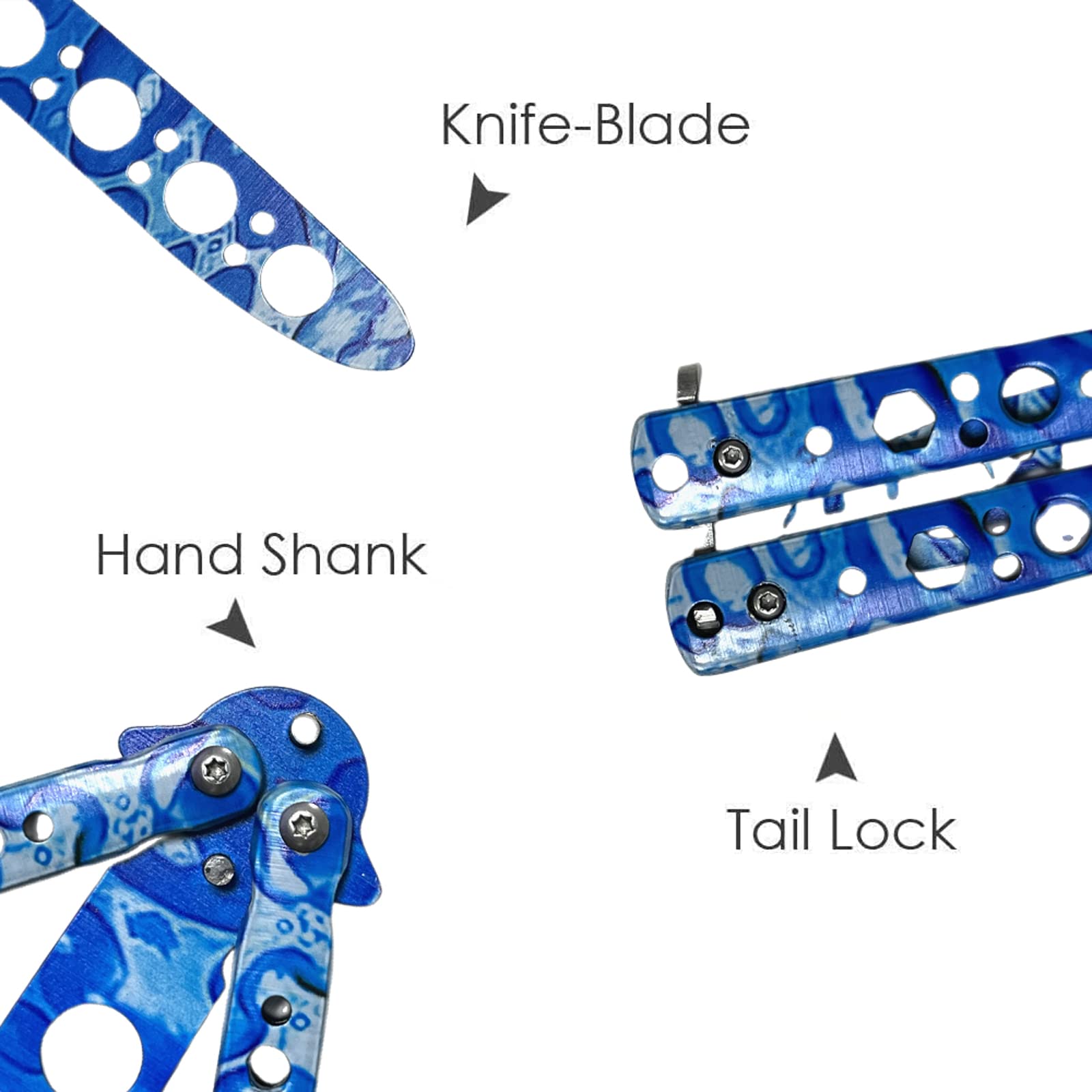 Cuchillo de entrenamiento de mariposas sin afilar para principiantes
