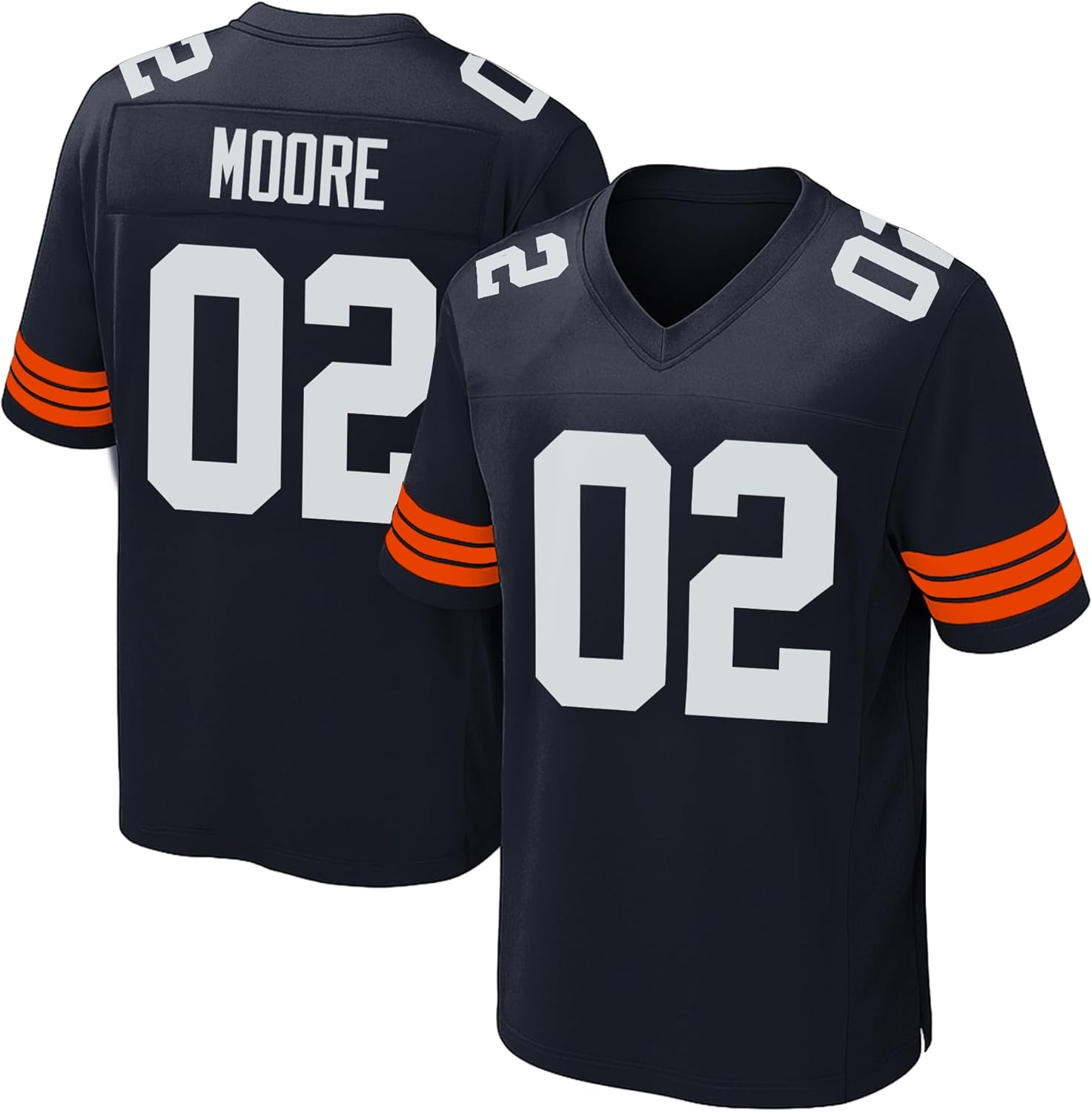 Custom Stitched Football Jersey Youth Men, Personalized Team Shirt, NavyBlue & Orange No Brand/Logos Shirt