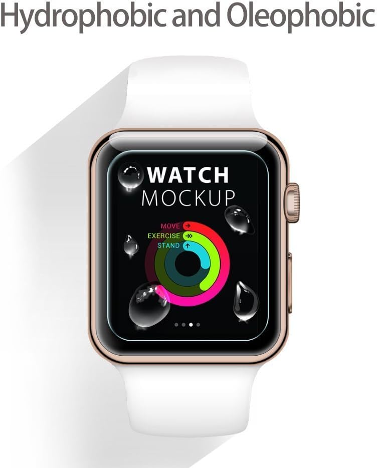 iXCC 42mm Apple Watch Screen Protector 0.3mm [2 Pack] Tempered Glass Screen Protector, Anti-Bubble, Scratch Resistant [Only Covers The Flat Area]