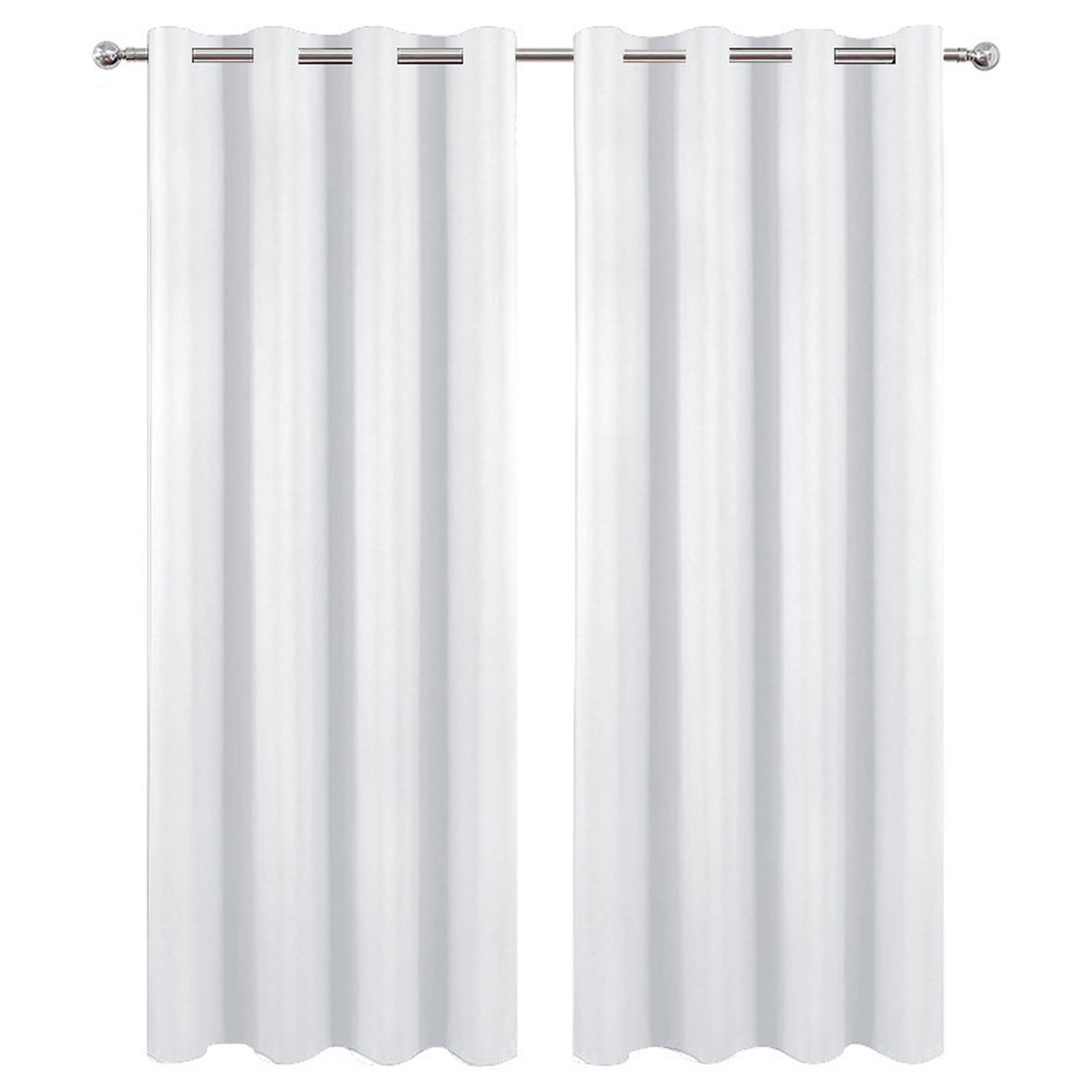 HANGEENGS Blackout Curtains For Bedroom,2 Panels Set Thermal Insulated Living Room Window Drapes Solid Eyelet Room Darkening Textured Blackout Curtains,White,79x57 in(WxL)