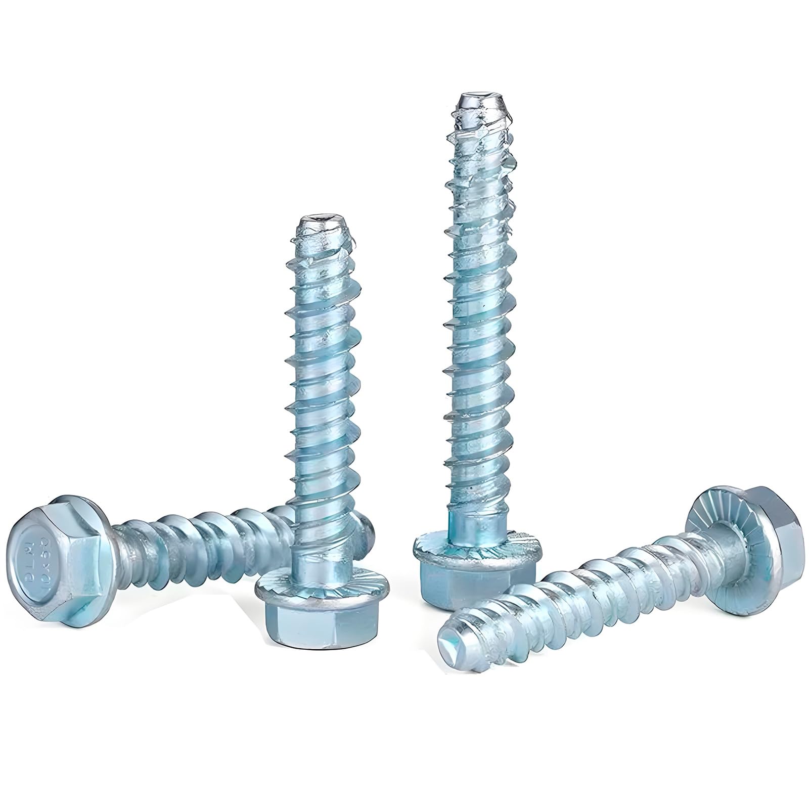 M8 Concrete Screws Bolts M8 x 100mm Hex Bolts 10 Pcs Heavy-Duty Masonry Bolts Flange Hexagonal Head Concrete Anchor Bolts for Brick Stone Wood Marble (M8*100MM)