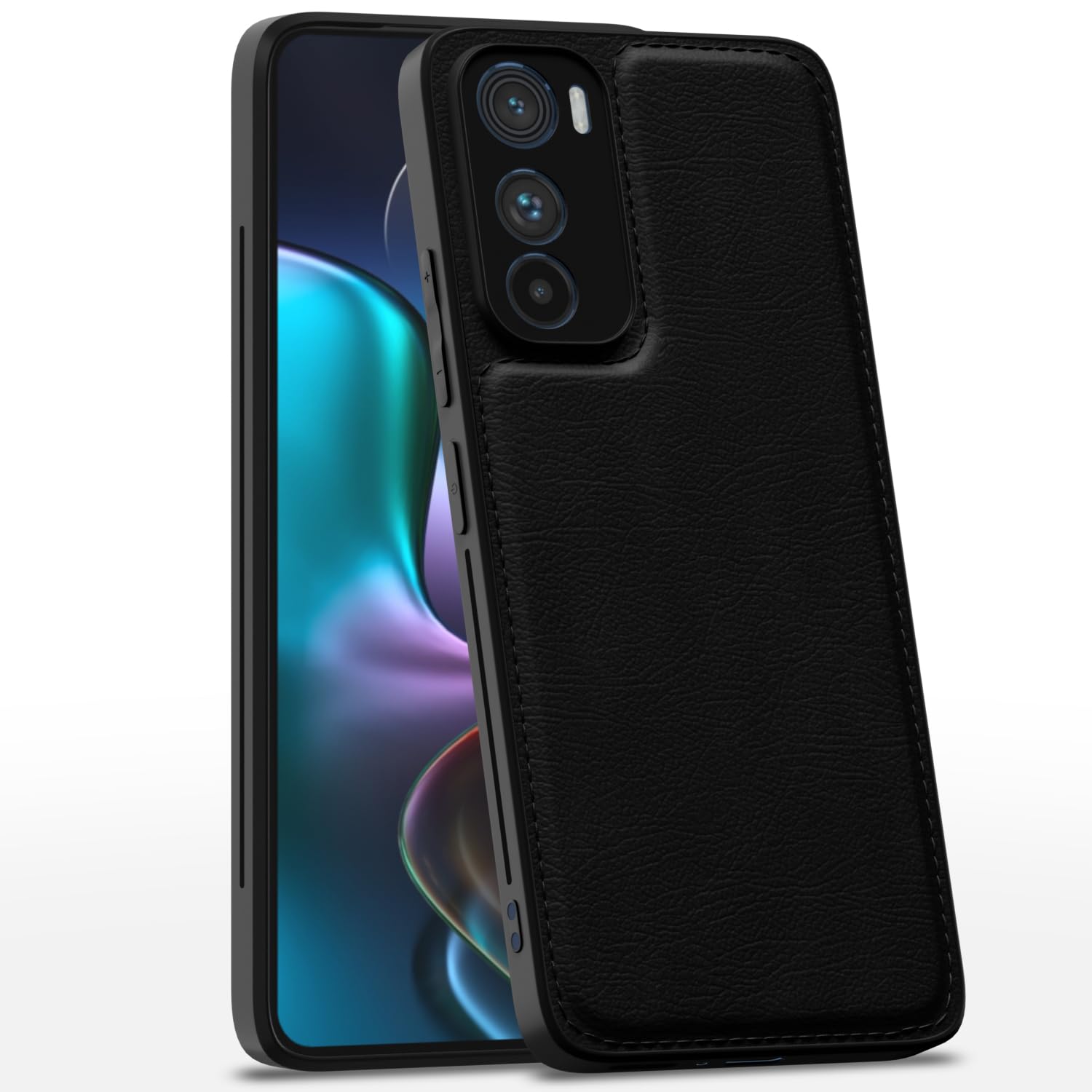Pikkme Moto Edge 30 Back Cover | Flexible Pu Leather | Full Camera Protection | Raised Edges | Super Soft-Touch | Bumper Case for Moto Edge 30 (Black) (B0D796MGD3) Amazon Price History, Amazon Price Tracker