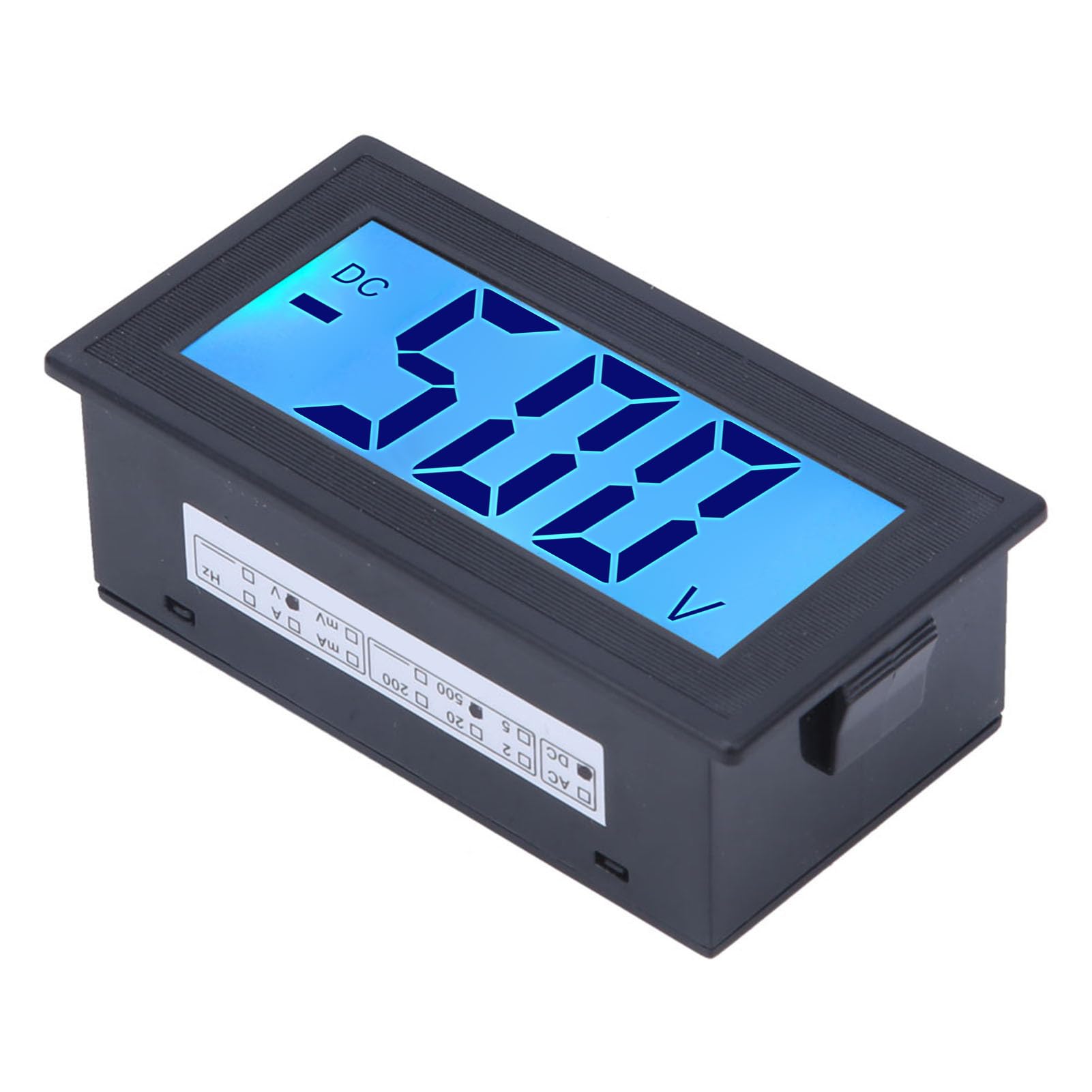 YB5135DB DC Voltmetro Digitale Display LCD Voltage Meter AC Alimentazione 0-500 V, Blu, DC0-500V, Digitale