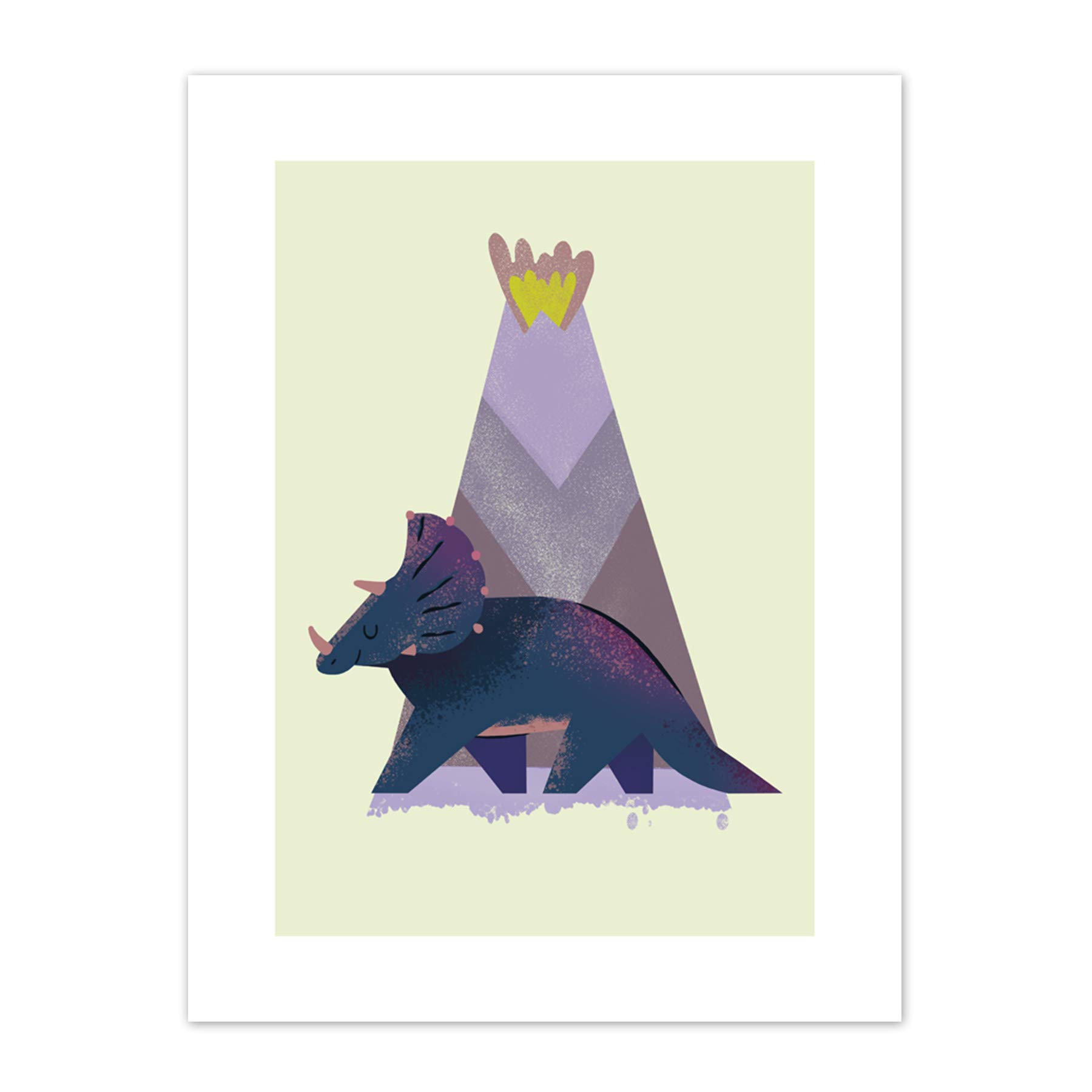 Wee Blue Coo Dinosaur Triceratops Canvas Wall Art Print