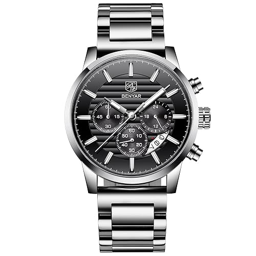 BENYAR Quartz Chronograph Waterproof Watches Business and Sport Design Leather
