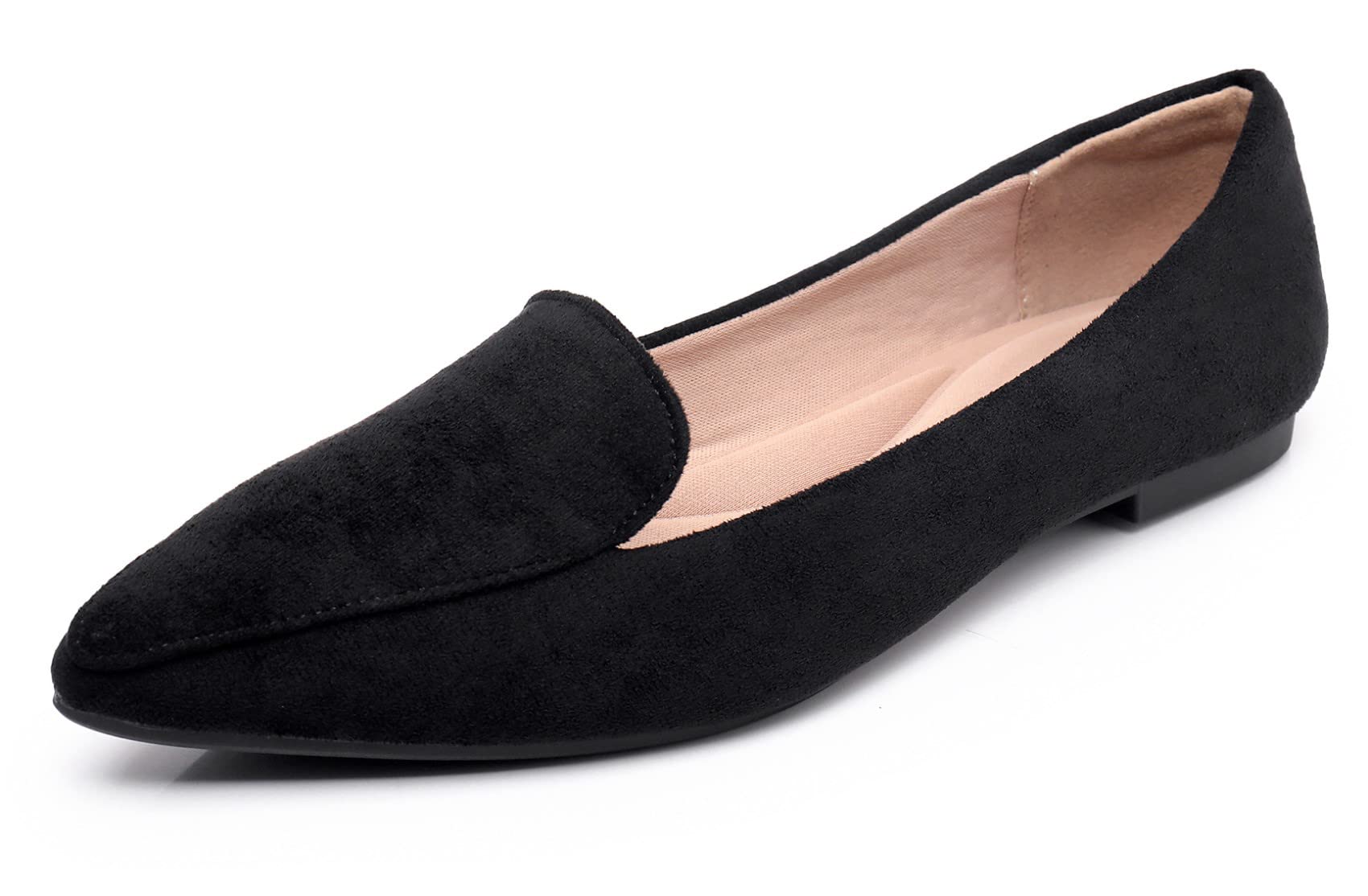 VenusCelia Women's Funkier Suede Flat Shoe, Black Suede, 9