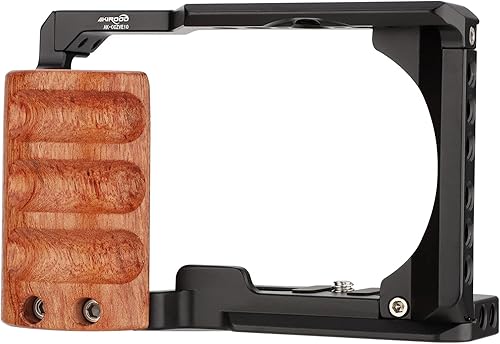 ZV-E10 - Jaula para cámara Sony ZV-E10, mango de madera, jaula de grabación de video, accesorios de filmación, extensión de zapata fría para