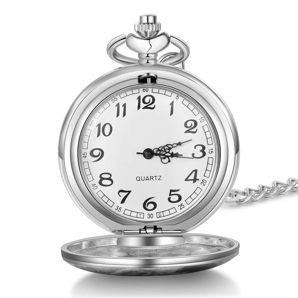 Reloj Bolsillo Personalizado con Foto Grabado Reloj Vintage Reloj Bolsillo Suave Clásico para Hombres Mujeres Regalo para Cumpleaños Aniversario Día del Padre