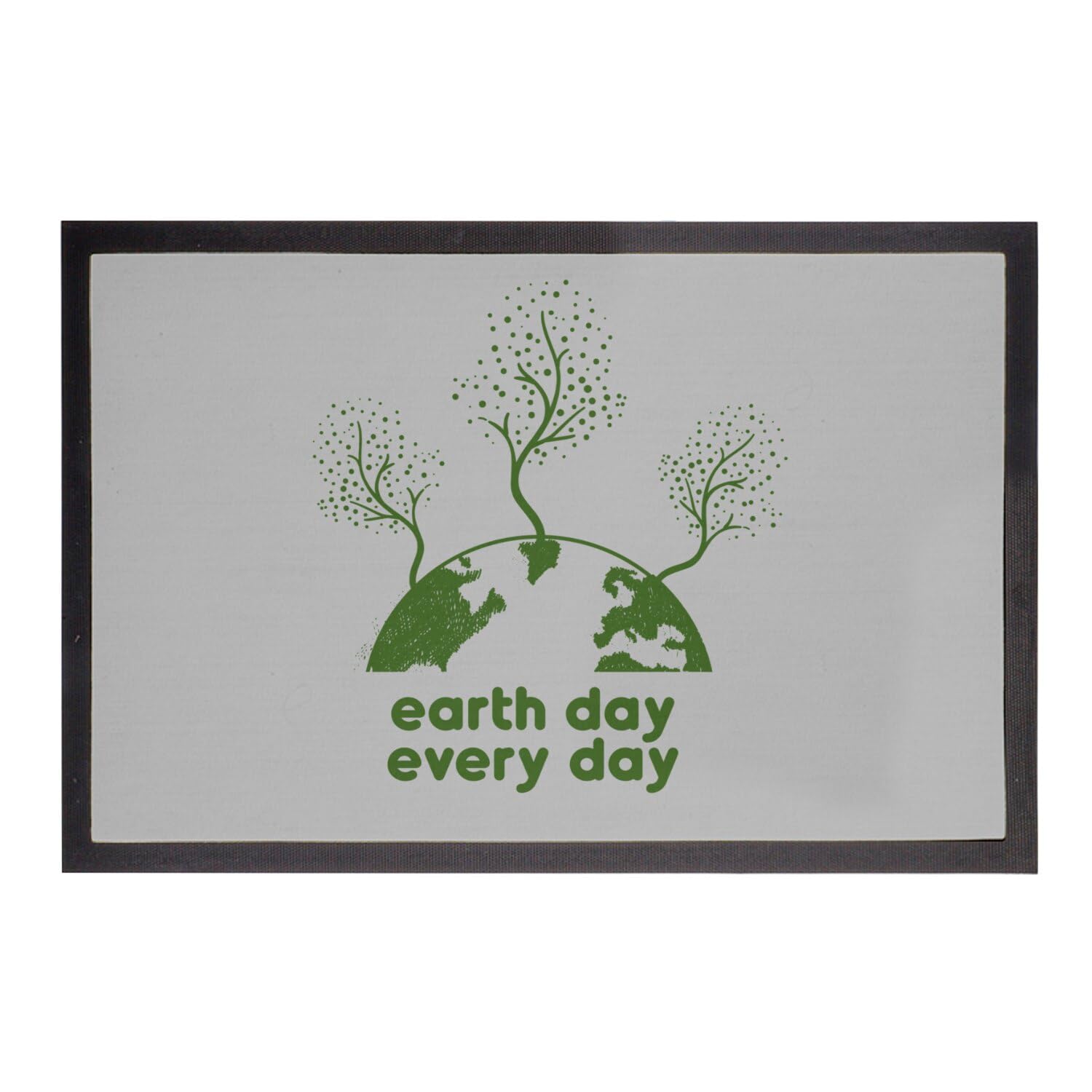 Paillasson gris 75x50cm Earth Day pour une entrée éco-responsable
