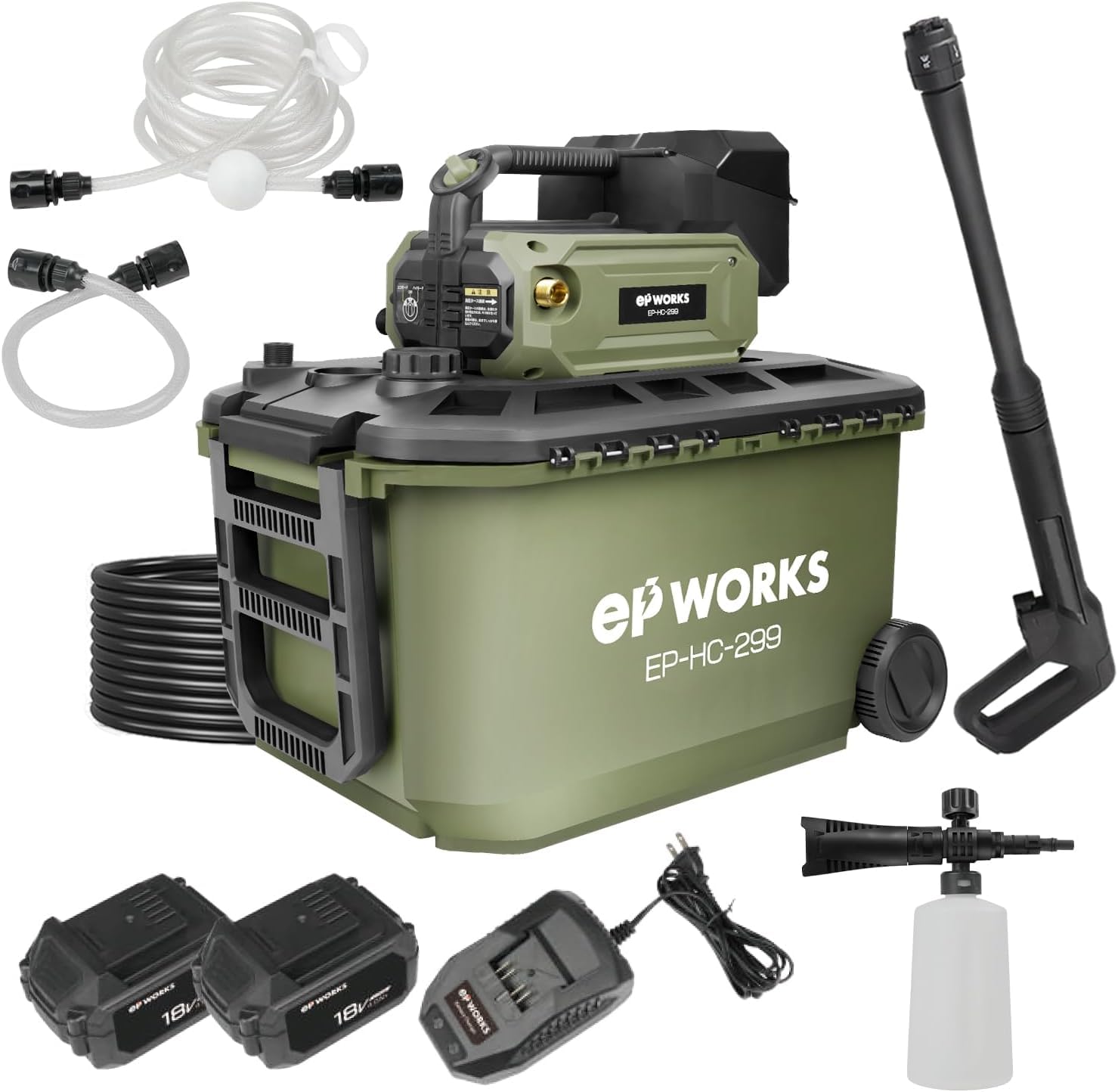 Amazon.co.jp: HAIGE(ハイガー) 電動高圧洗浄機 バッテリーセット 貯水