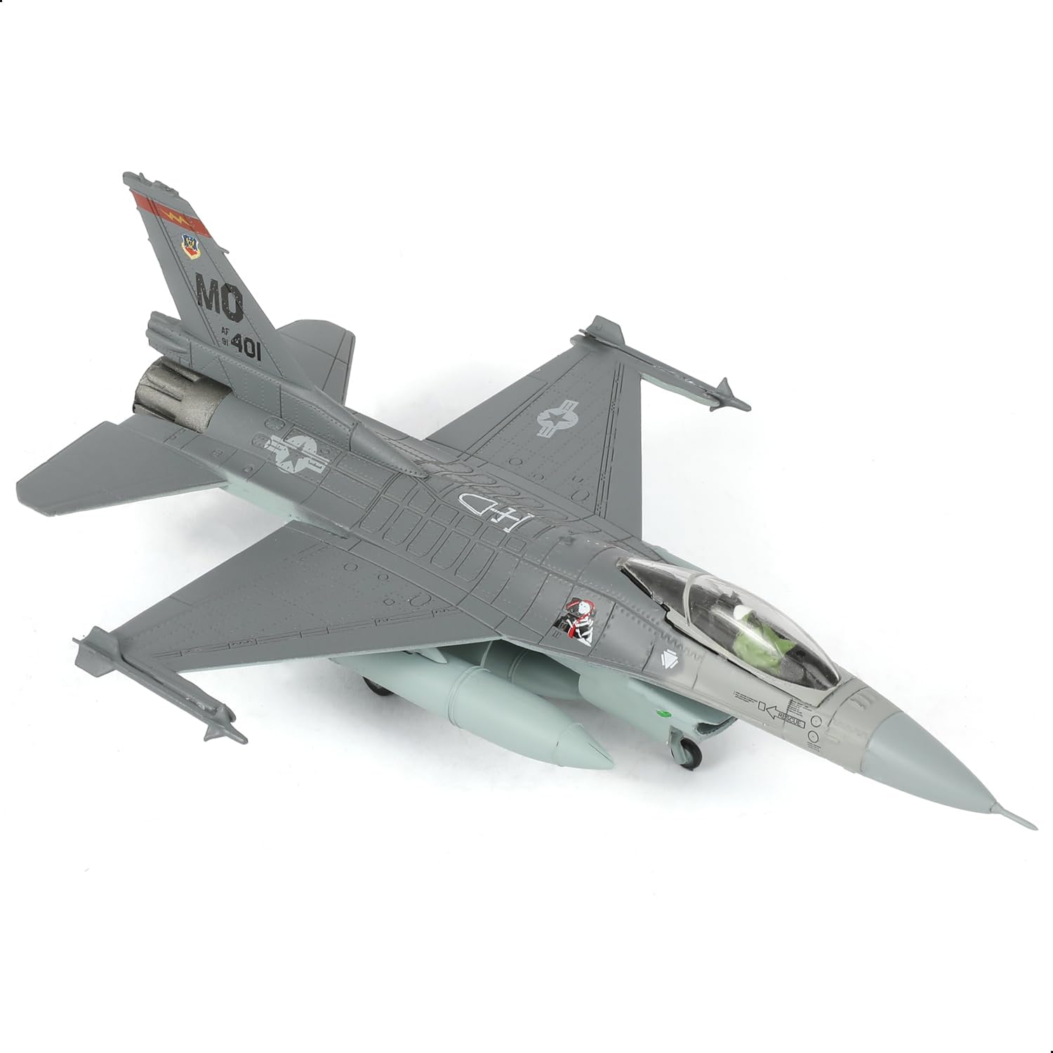 1/100 Scale F-16C Fighting Falcon Fighter Jet Model US Air Force Air Demonstration Squadron (Thunderbirds) Military Aircraft Miniature Metal Diecast Airplane Model Kit for Adult Collection