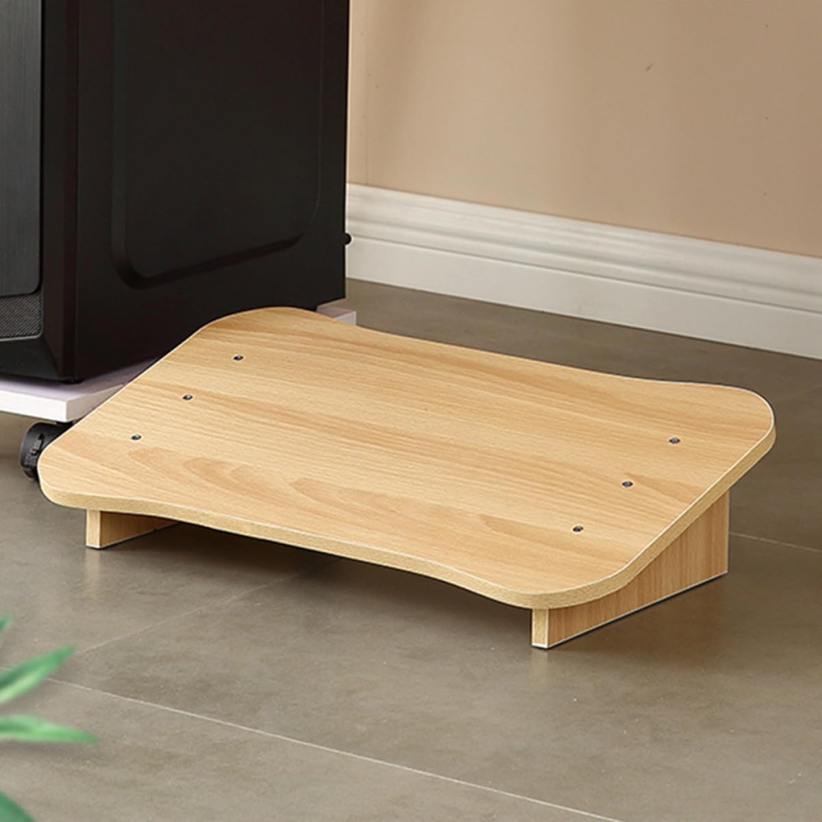 Poggiapiedi per Ufficio in Legno Design Salvaspazio e Finitura Artigianale, Sgabello Inclinato Sotto Scrivania per Casa e Lavoro