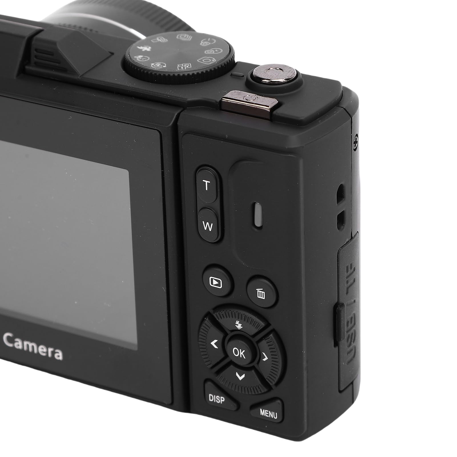 Fotocamera Digitale 5K, Fotocamera Vlog WiFi da 75 MP con Zoom 18X, da Viaggio con Schermo Ribaltabile da 3 Pollici a 180 Gradi, Luce LED per Selfie da Viaggio, Fotografia Vlogging (BLACK)